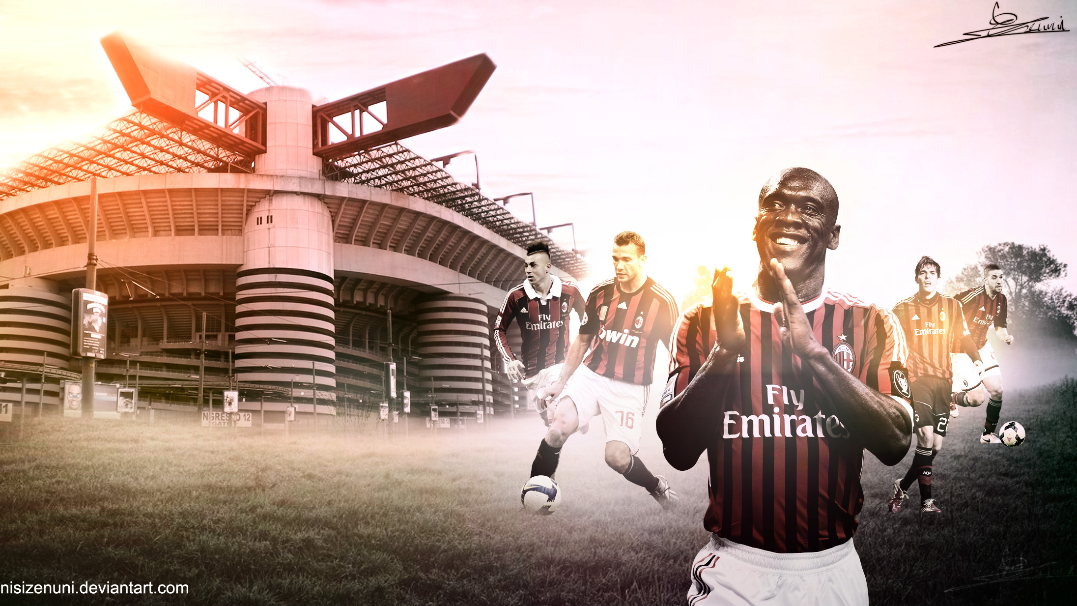 Clarence Seedorf, AC Milan, Stadio San Siro, Calciatori, Full HD, sfondo Windows 11