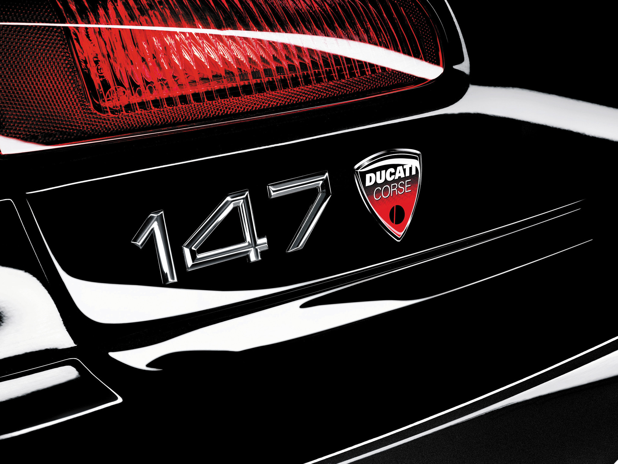 Alfa Romeo 147, Ducati Corse, Logo, Dettaglio, Full HD, schermata di blocco iPad