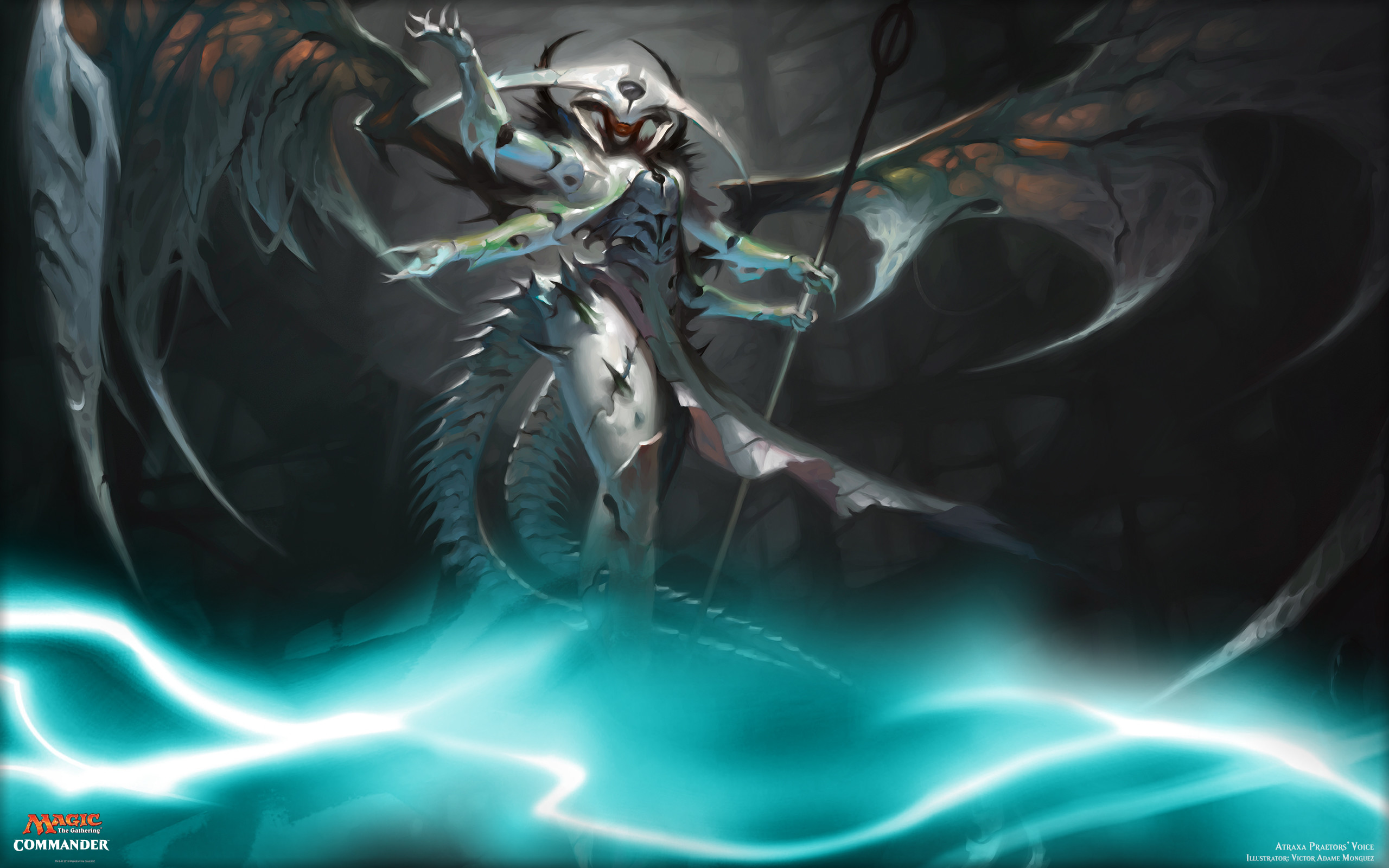 Magic: The Gathering, Commander, Strega, Energia turchese, Dark fantasy, sfondo desktop 2K
