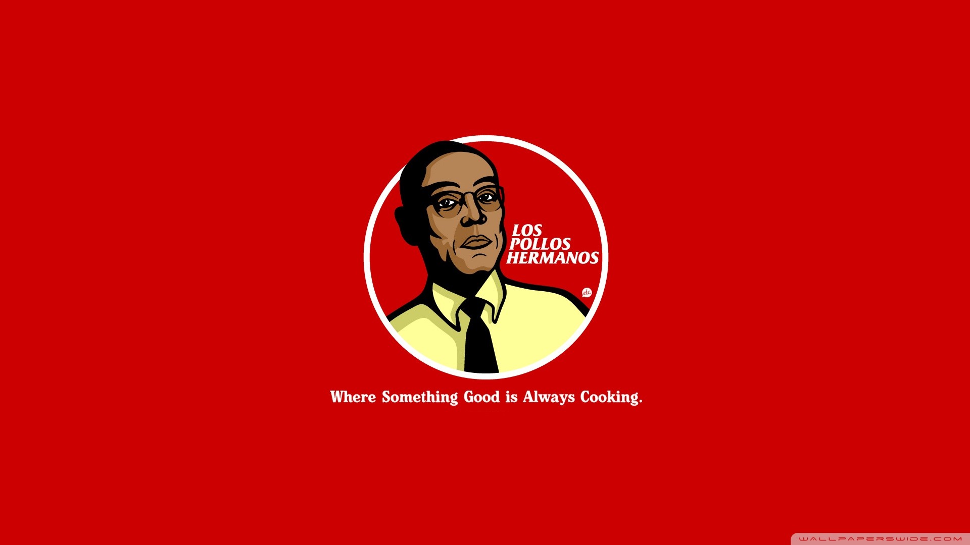 Gus Fring, Los Pollos Hermanos, Breaking Bad, Logo, Rosso, Full HD, sfondo per PC e portatile