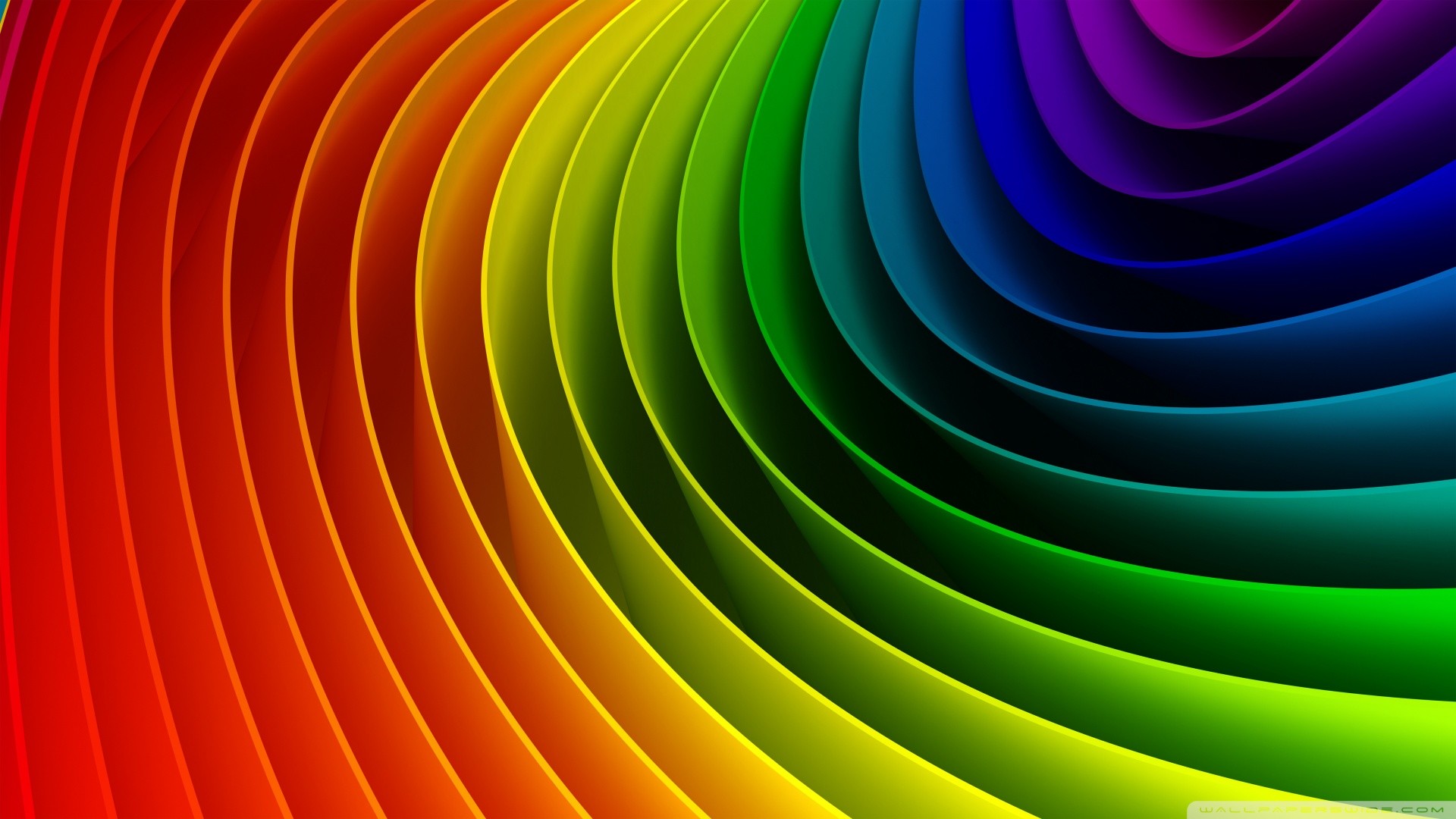 Arcobaleno, Curve, Astratto, 3D, Full HD, sfondo per PC e portatile