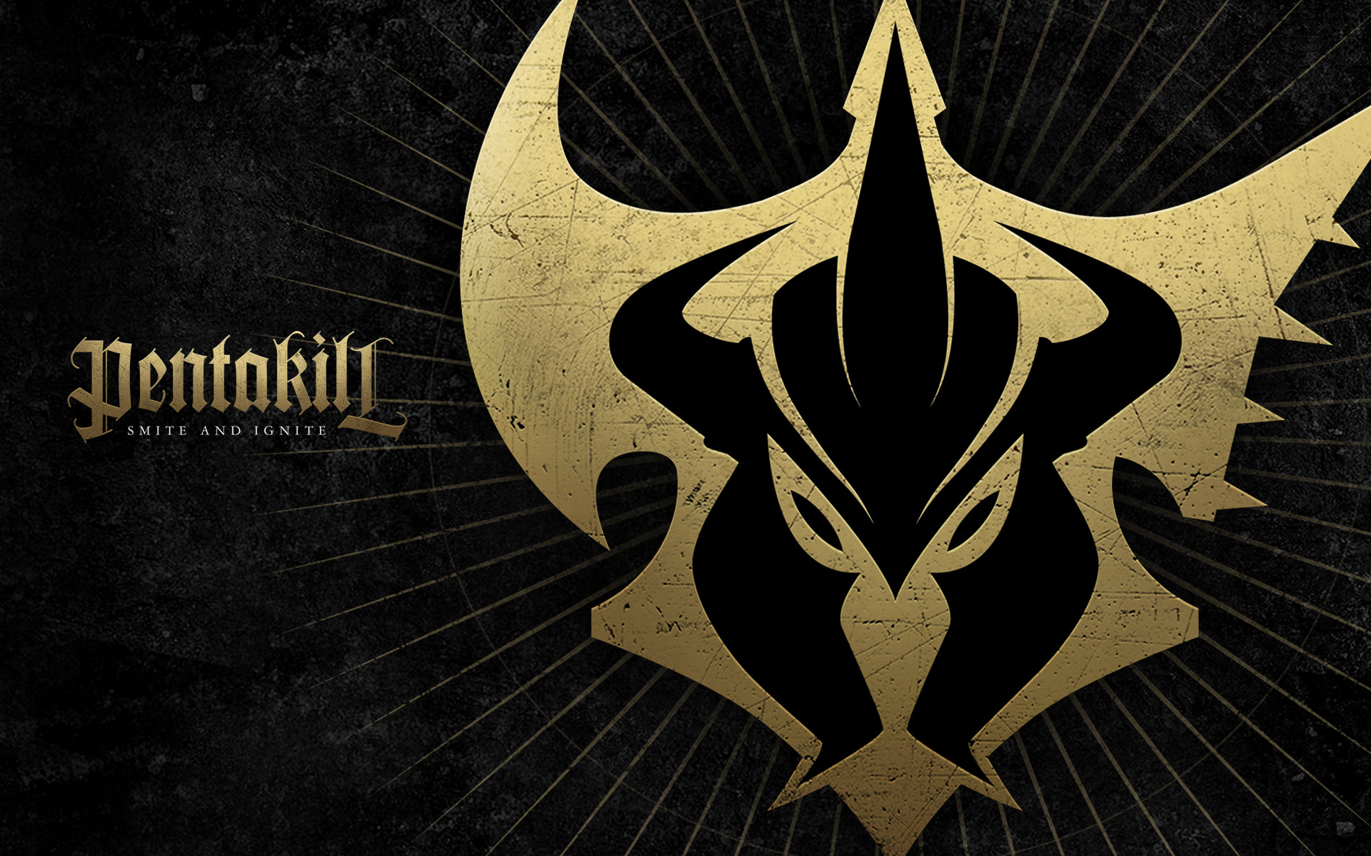 Pentakill, League of Legends, Logo, Oro, 1920x1200, immagine di sfondo