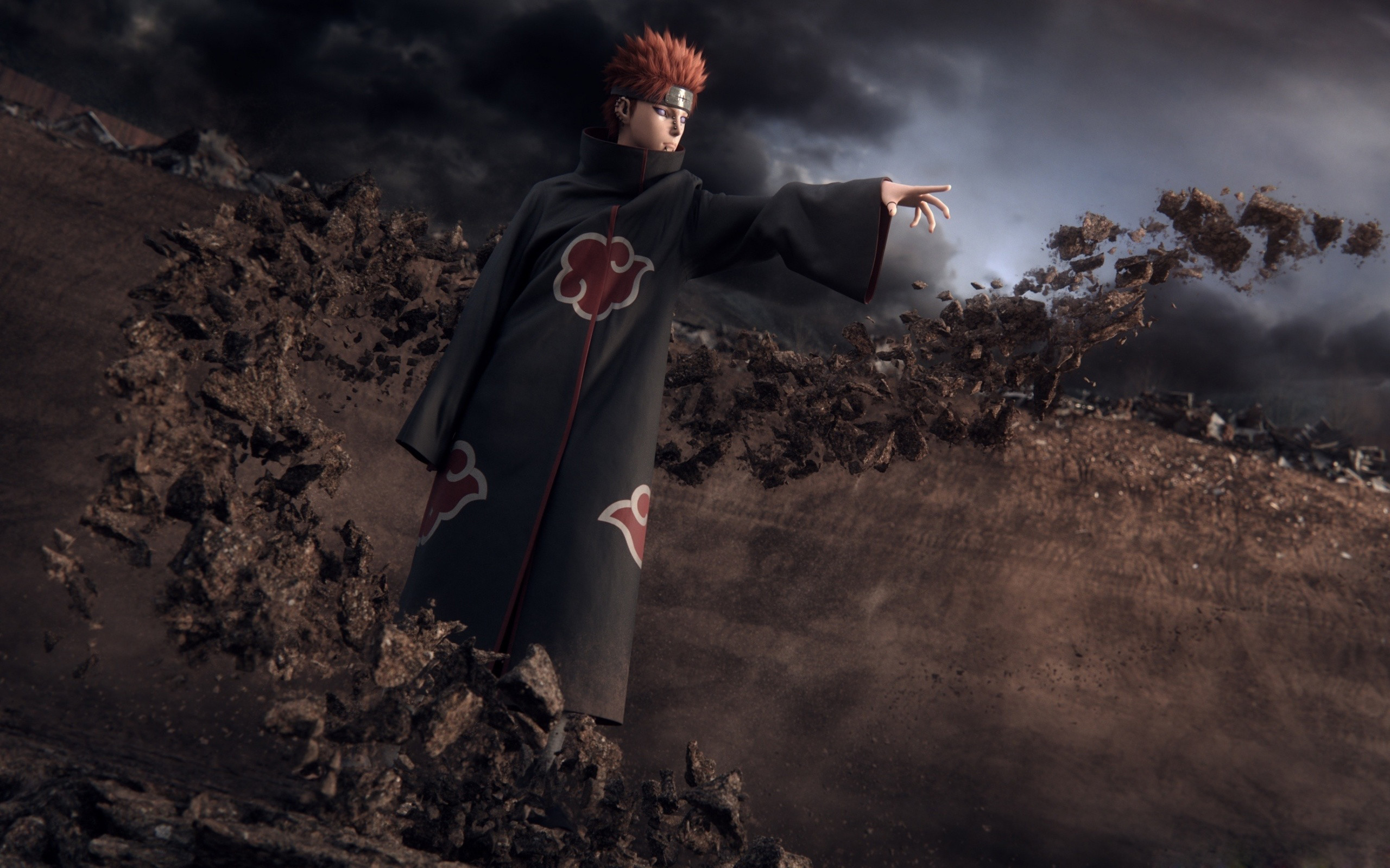 Pain, Akatsuki, Naruto Shippuden, Rocce, 2560x1600, immagine di sfondo