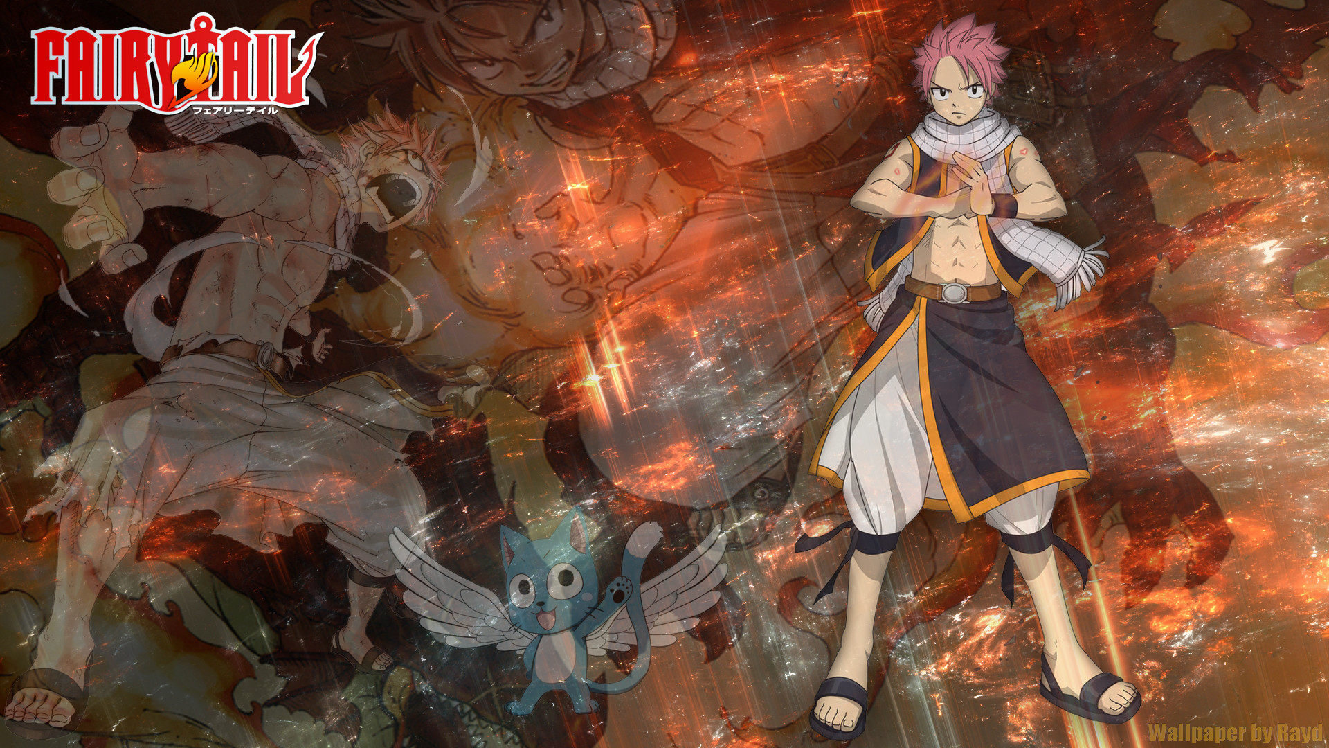 Natsu Dragneel, Happy, Fairy Tail, Logo, Full HD, wallpaper per computer