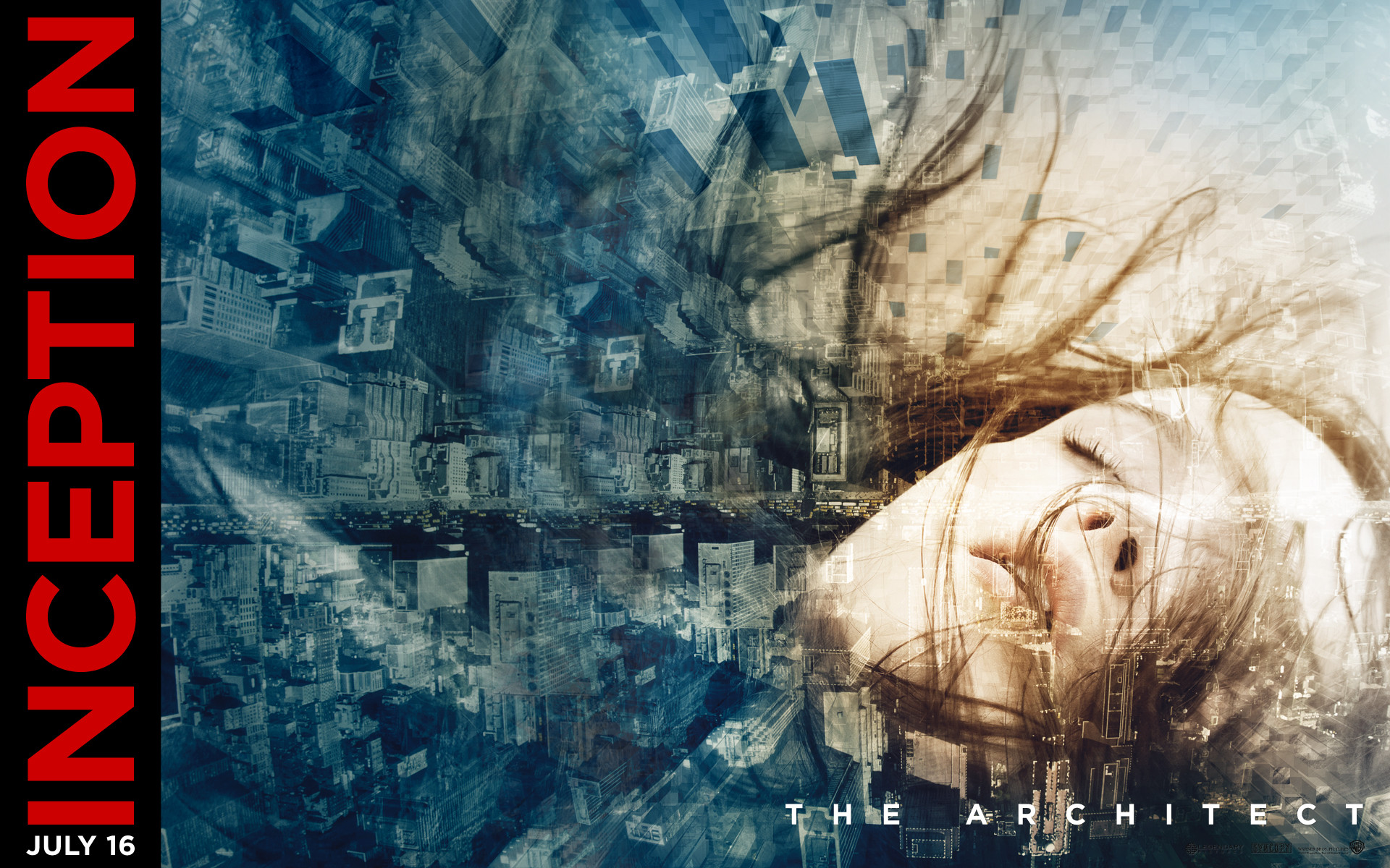Inception, Elliot Page, Arianna, The Architect, Locandina, Full HD, sfondo desktop