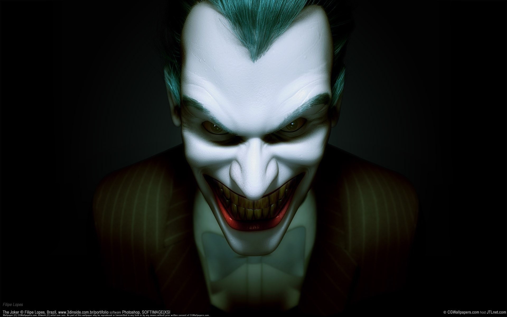 Joker, Arte digitale, Sorriso inquietante, Sfondo scuro, 16:10 Full HD, wallpaper widescreen