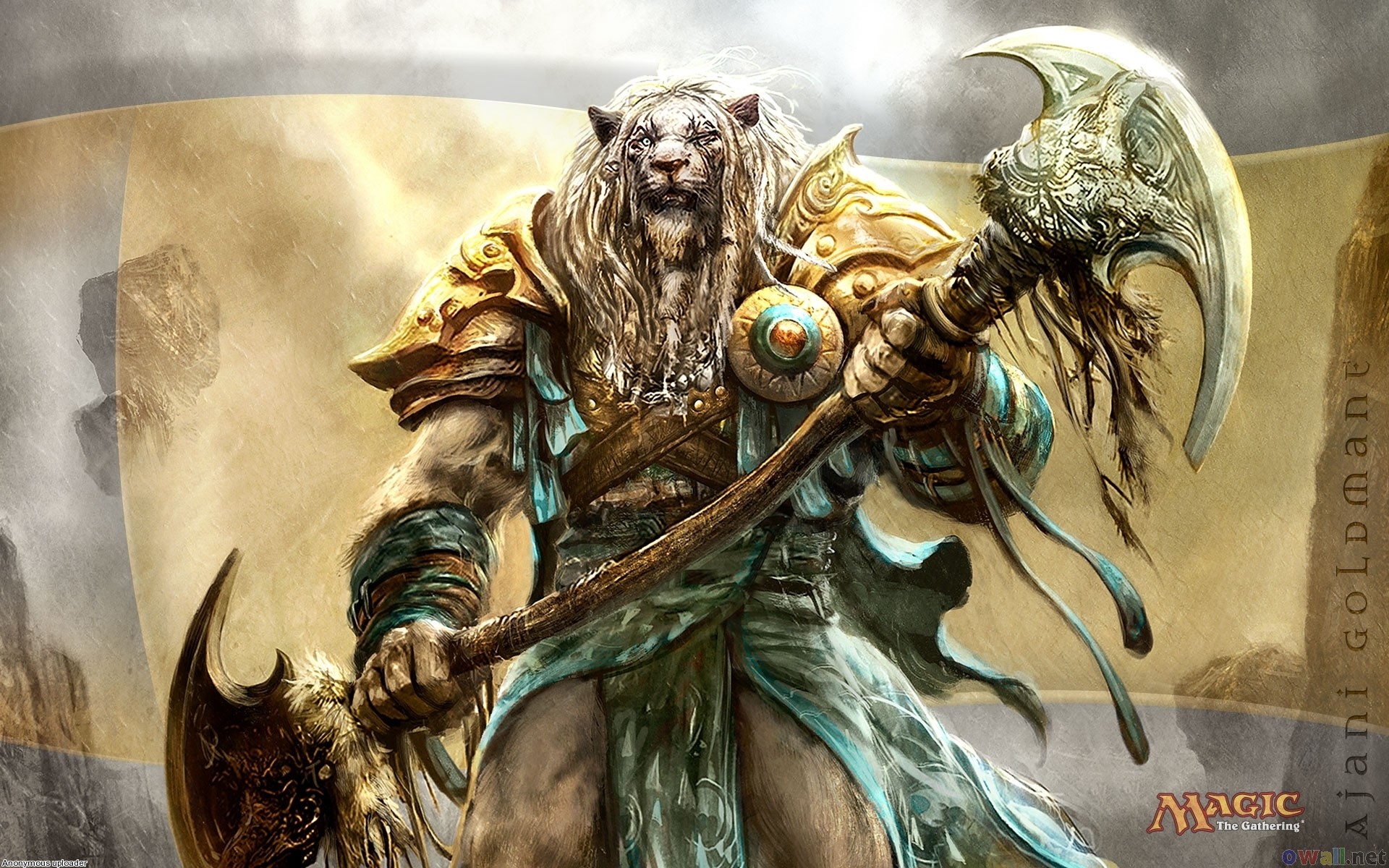 Ajani Goldmane, Magic: The Gathering, Leone, Ascia, Planeswalker, sfondo Full HD per portatile