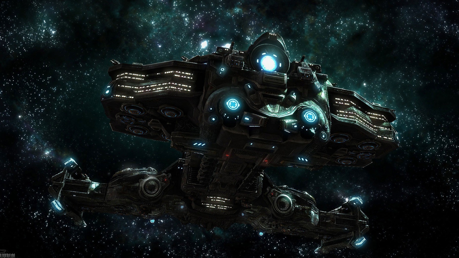 StarCraft II, Incrociatore da battaglia, Spazio, Stelle, 1920x1080, immagine di sfondo