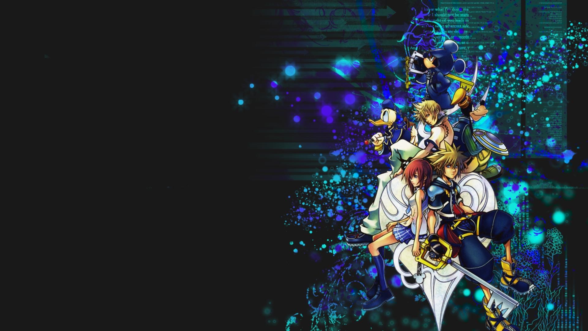 Sora, Kairi, Riku, Kingdom Hearts II, Particelle blu, Full HD, sfondo per PC