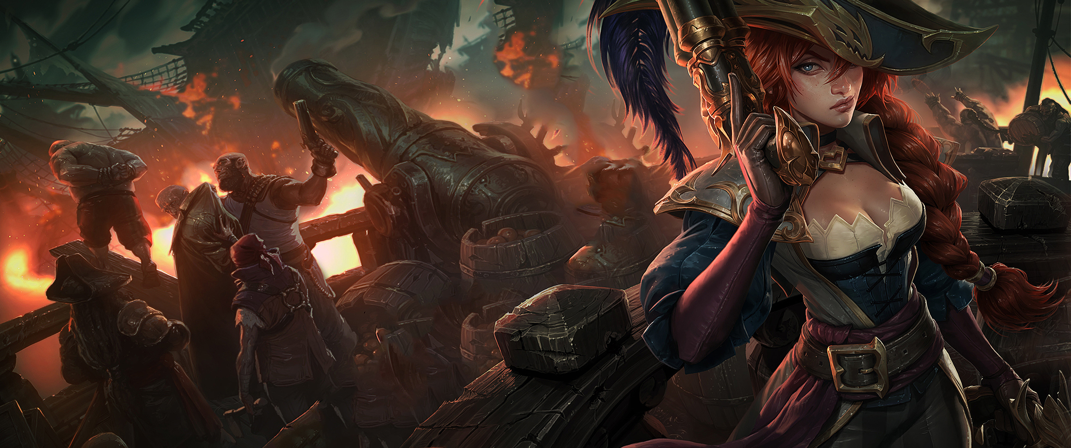 Miss Fortune, League of Legends, Pirata, Bilgewater, 21:9 1440p, sfondo per monitor ultrawide