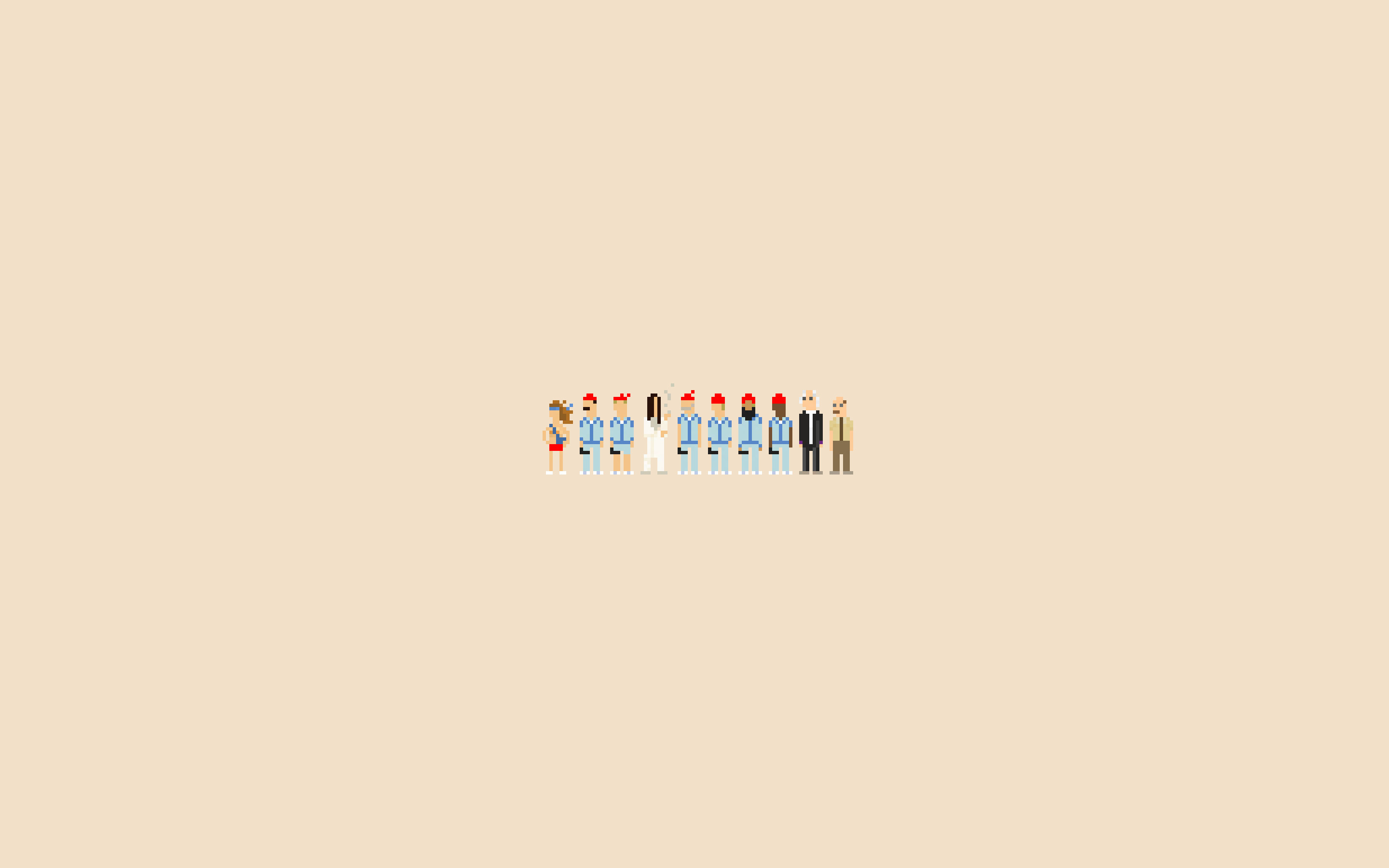 Le avventure acquatiche di Steve Zissou, Wes Anderson, Personaggi, Pixel art, Beige, immagine di sfondo
