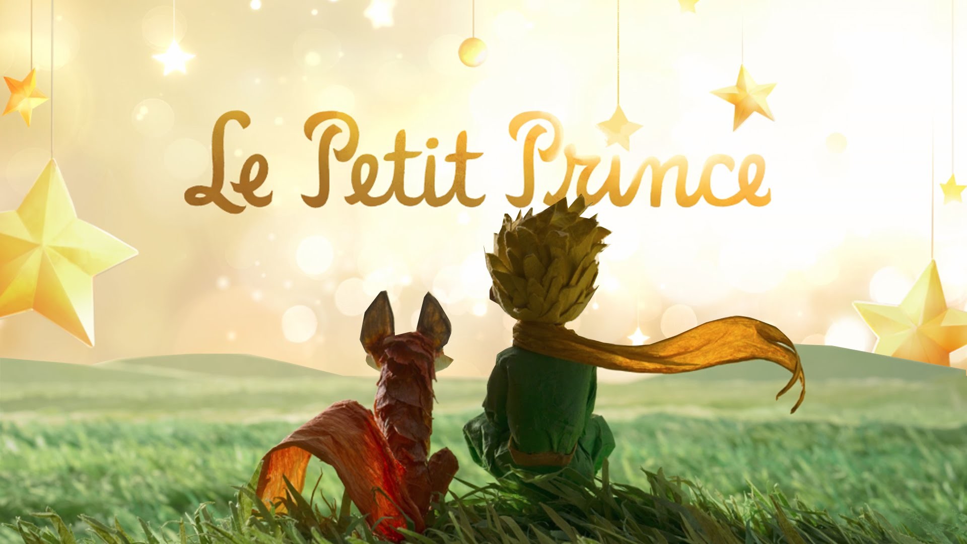 Le Petit Prince, Il Piccolo Principe, La volpe, Prato, Stelle, Full HD, sfondo desktop