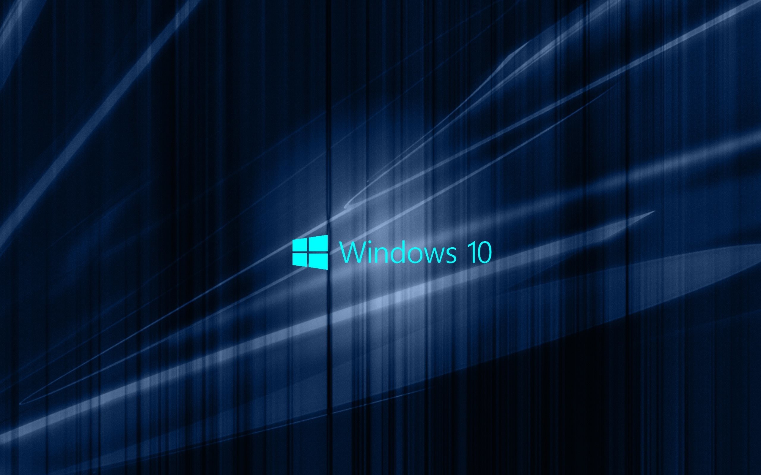 Windows 10, Logo, Linee, Blu scuro, 2K, sfondo per PC