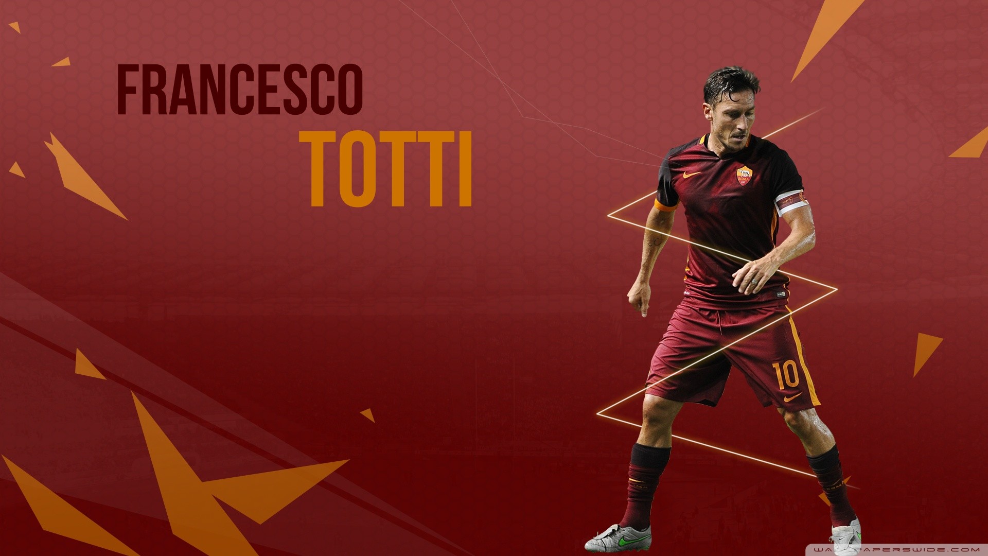 Francesco Totti, AS Roma, Grafica, Rosso, 1920x1080, sfondo per PC