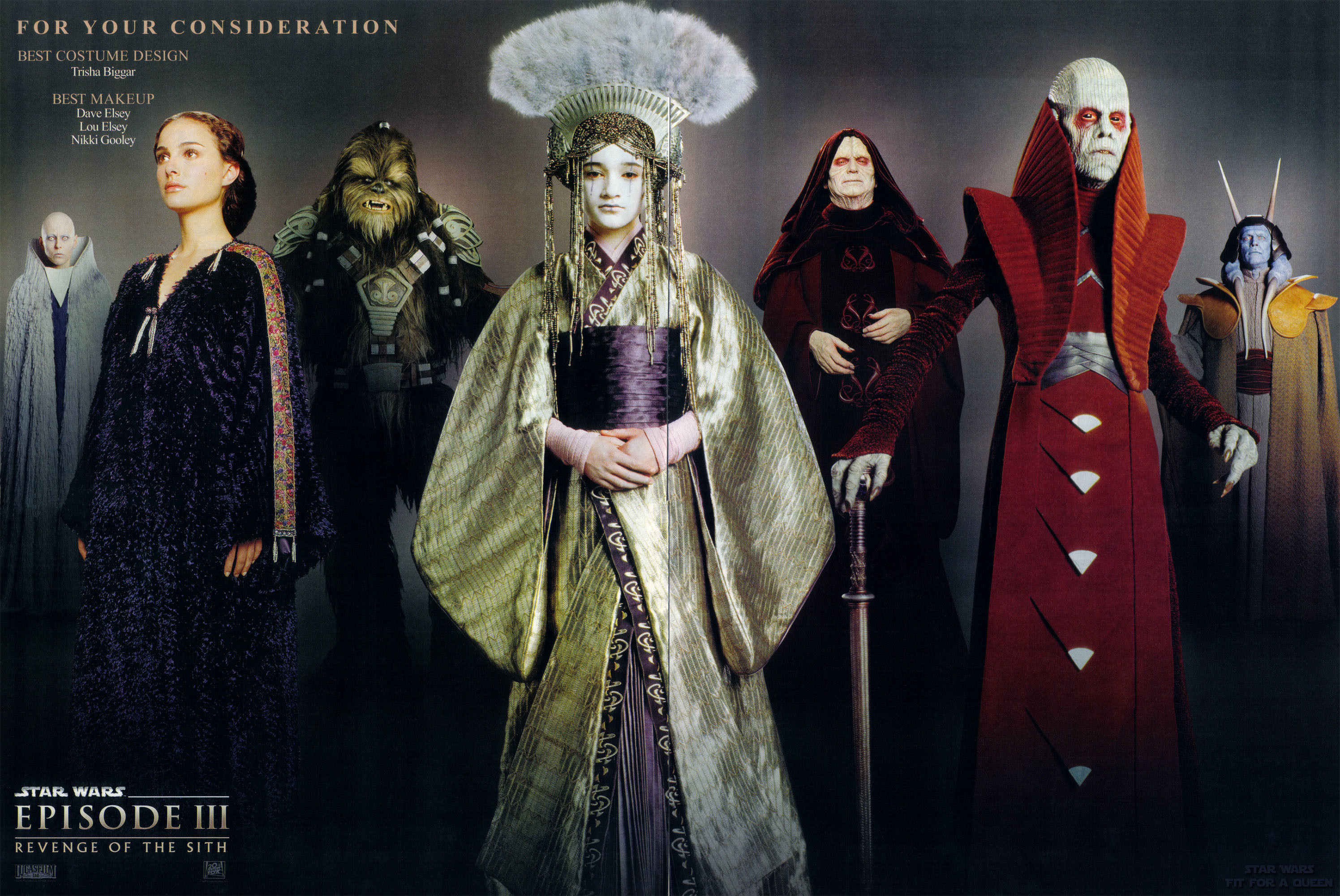 Star Wars: Episodio III - La vendetta dei Sith, Padmé Amidala, Natalie Portman, Costumi, Poster, wallpaper 2K