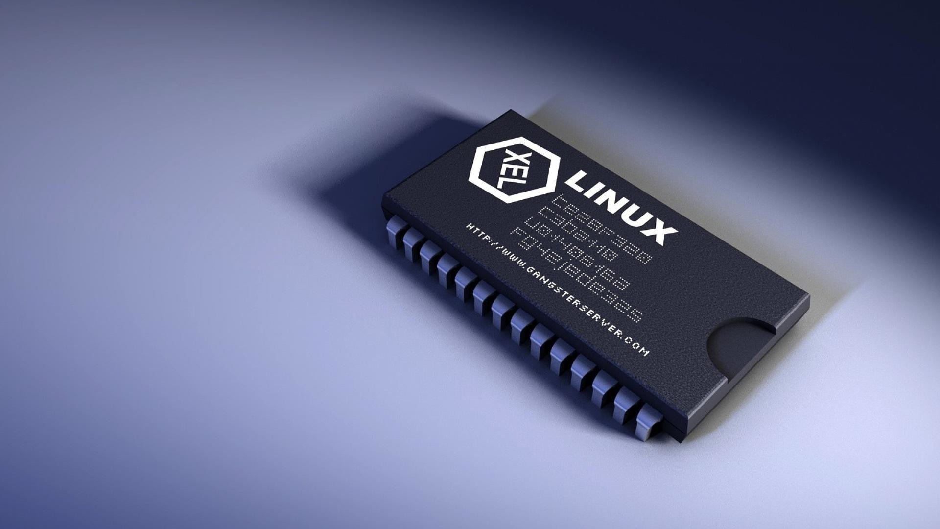 Linux, Chip, Microprocessore, Rendering 3D, Full HD, sfondo per PC e portatile