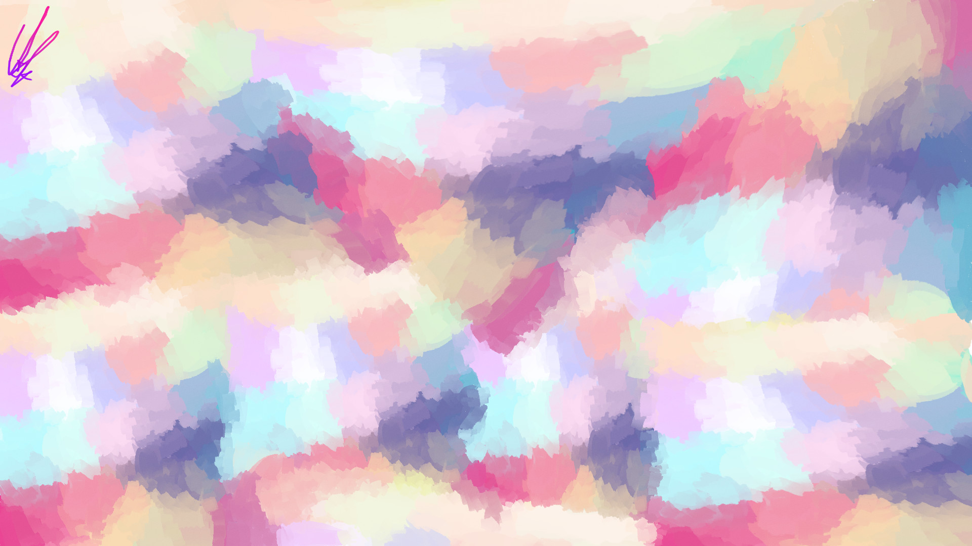 Pennellate, Astratto, Colori pastello, Rosa e azzurro, Full HD, wallpaper desktop