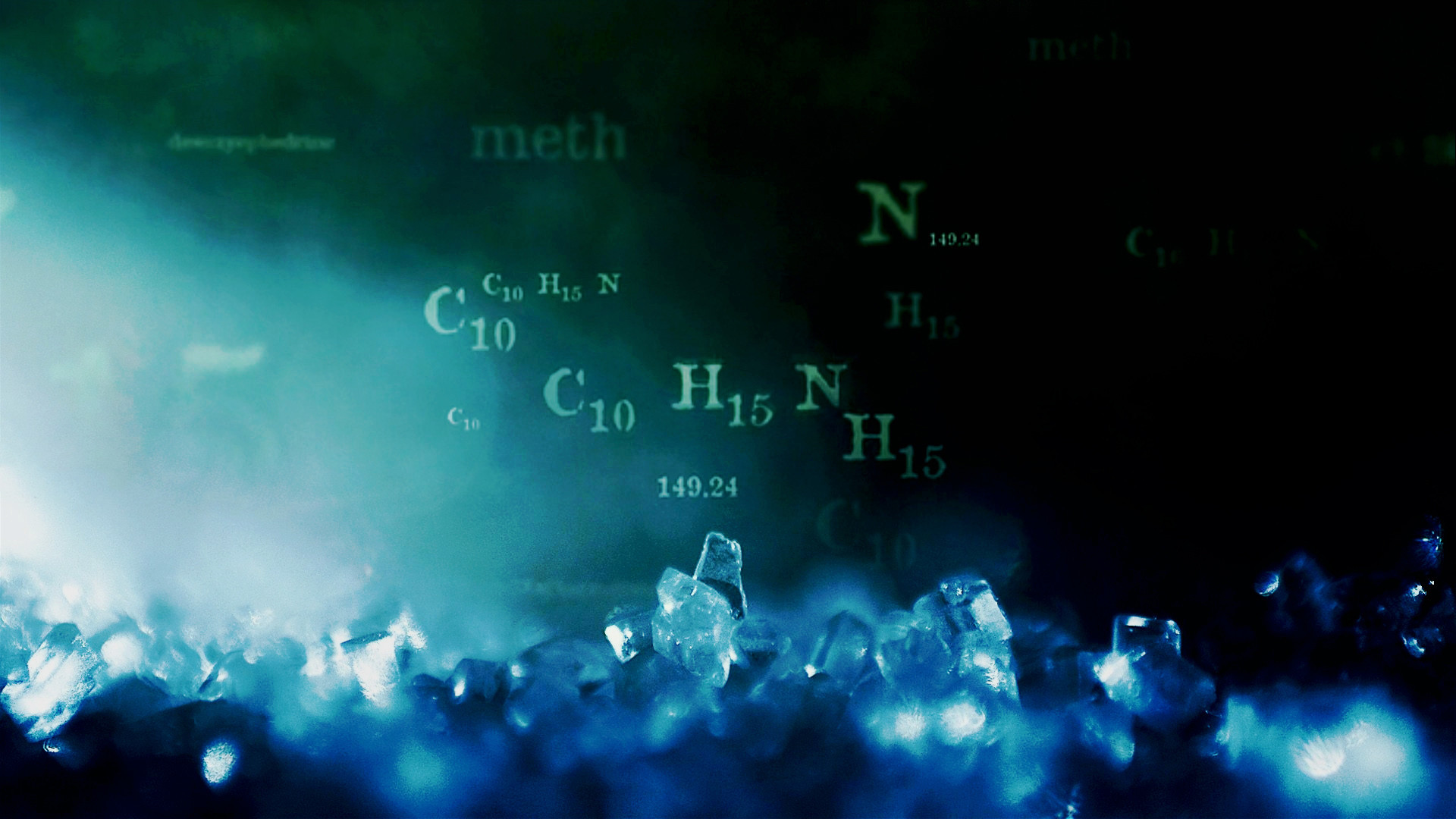 Metanfetamina, Breaking Bad, Cristalli blu, Formula chimica, Full HD 1080p, sfondo desktop