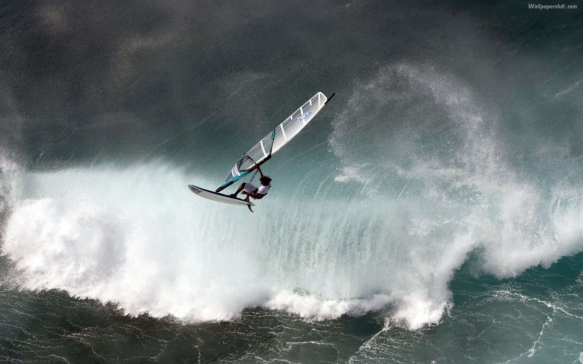 Windsurf, Onda, Mare in tempesta, 16:10 Full HD, sfondo widescreen