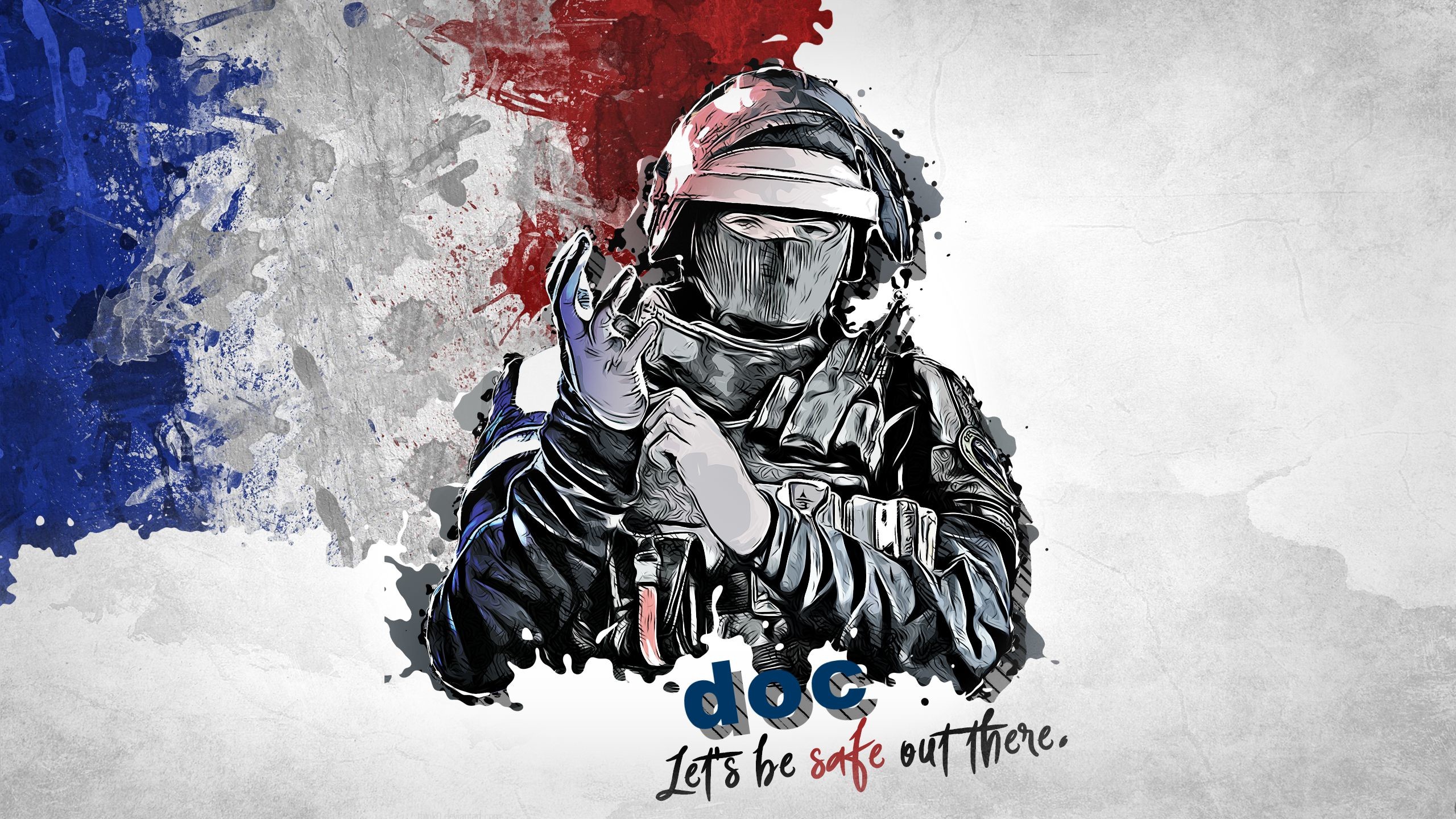 Rainbow Six Siege, Doc, Let's Be Safe Out There, Bandiera francese, GIGN, sfondo 2K per computer