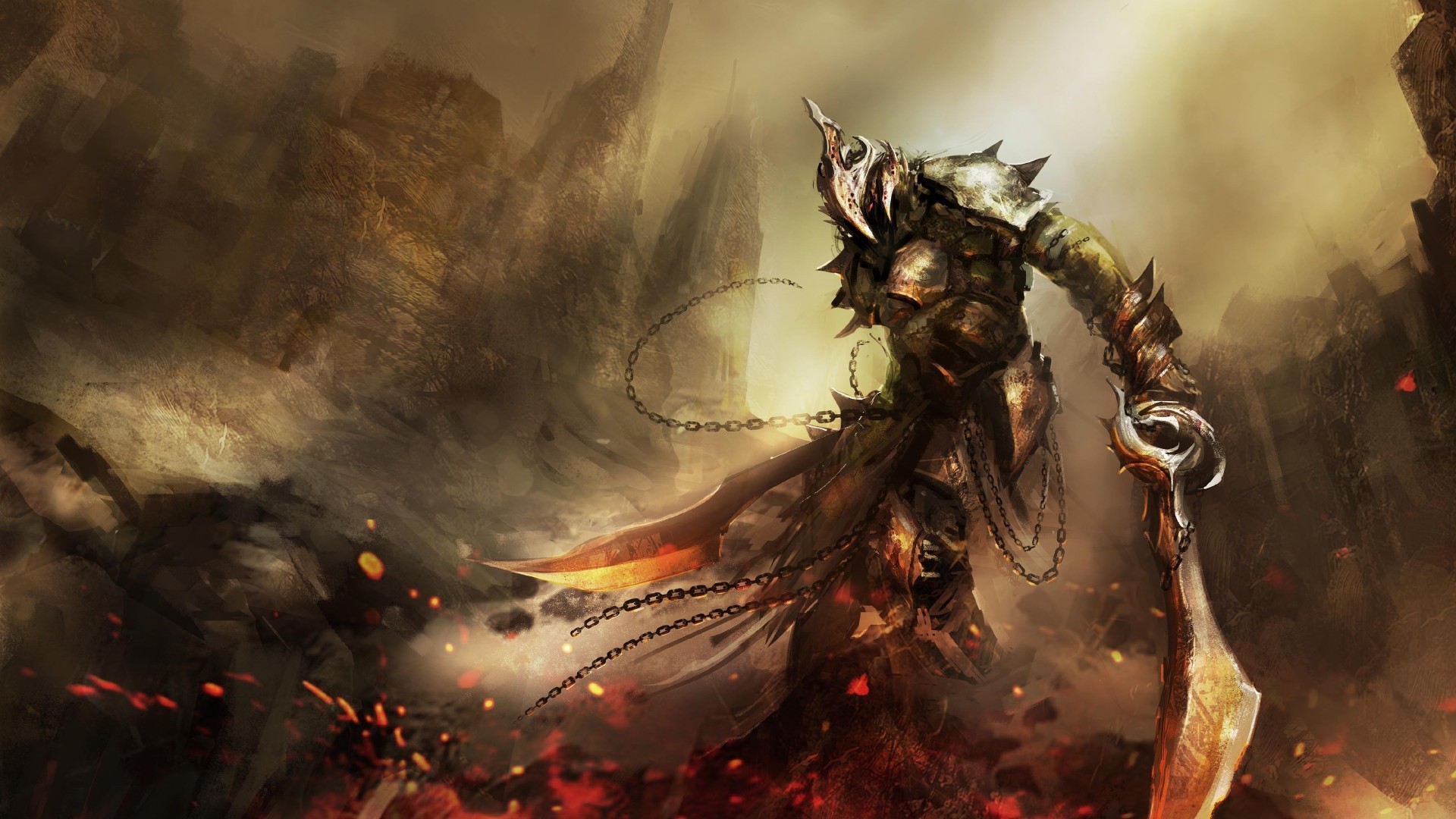 Dark Souls III, Guerriero, Falce, Arte digitale, Full HD 1080p, sfondo desktop