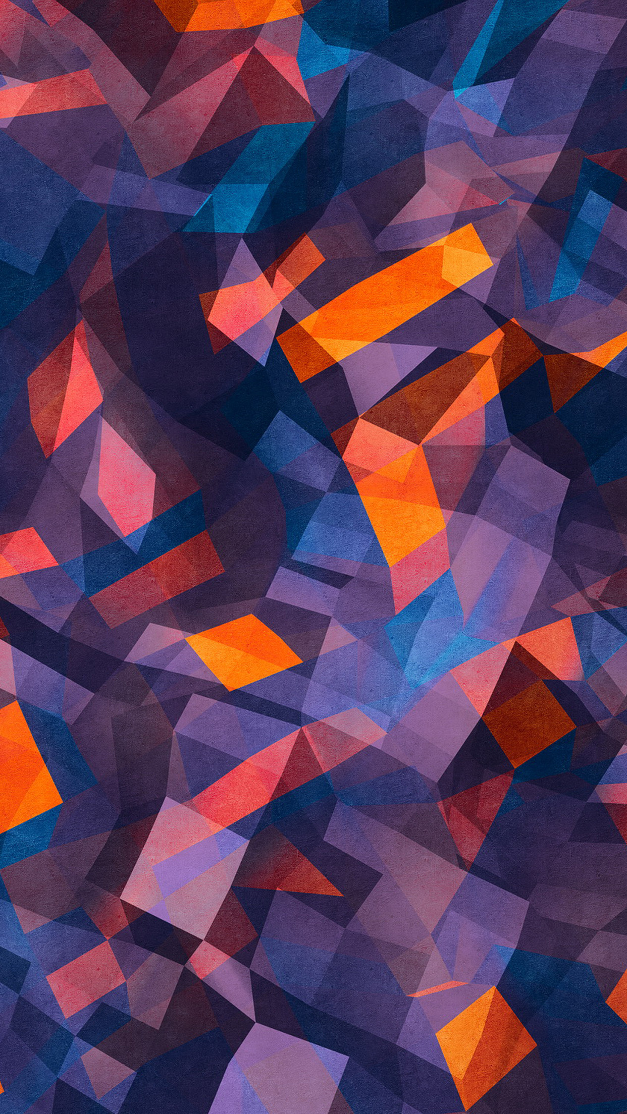 Low poly, Frammenti, Viola, Arancione, Full HD, sfondo verticale per cellulare