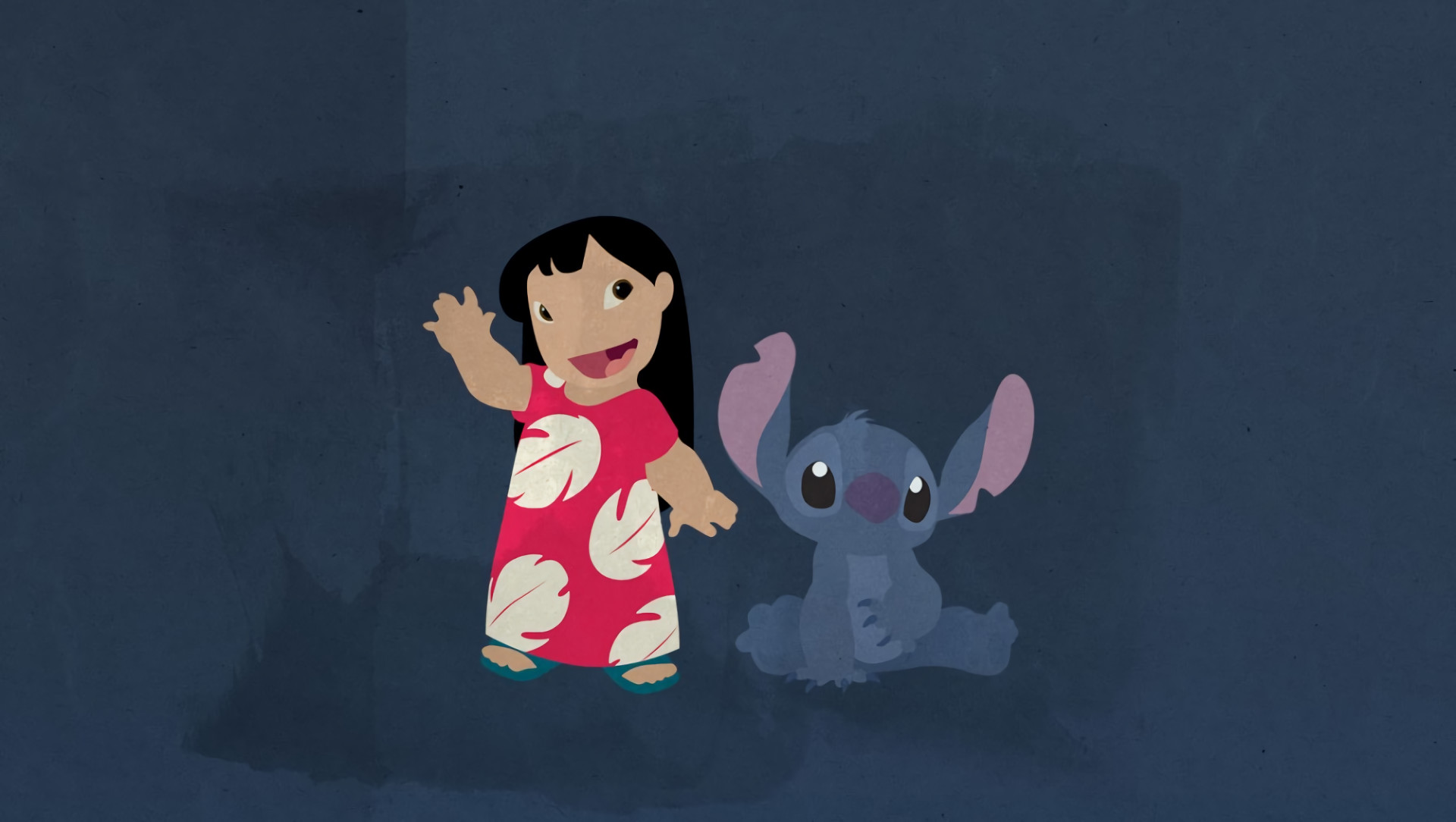 Lilo Pelekai, Stitch, Lilo & Stitch, Minimalismo, 16:9 Full HD, sfondo widescreen