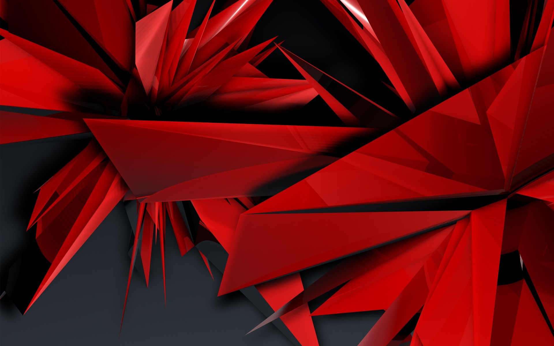 Forme spigolose, Rosso e nero, 3D, Astratto, Full HD, sfondo desktop