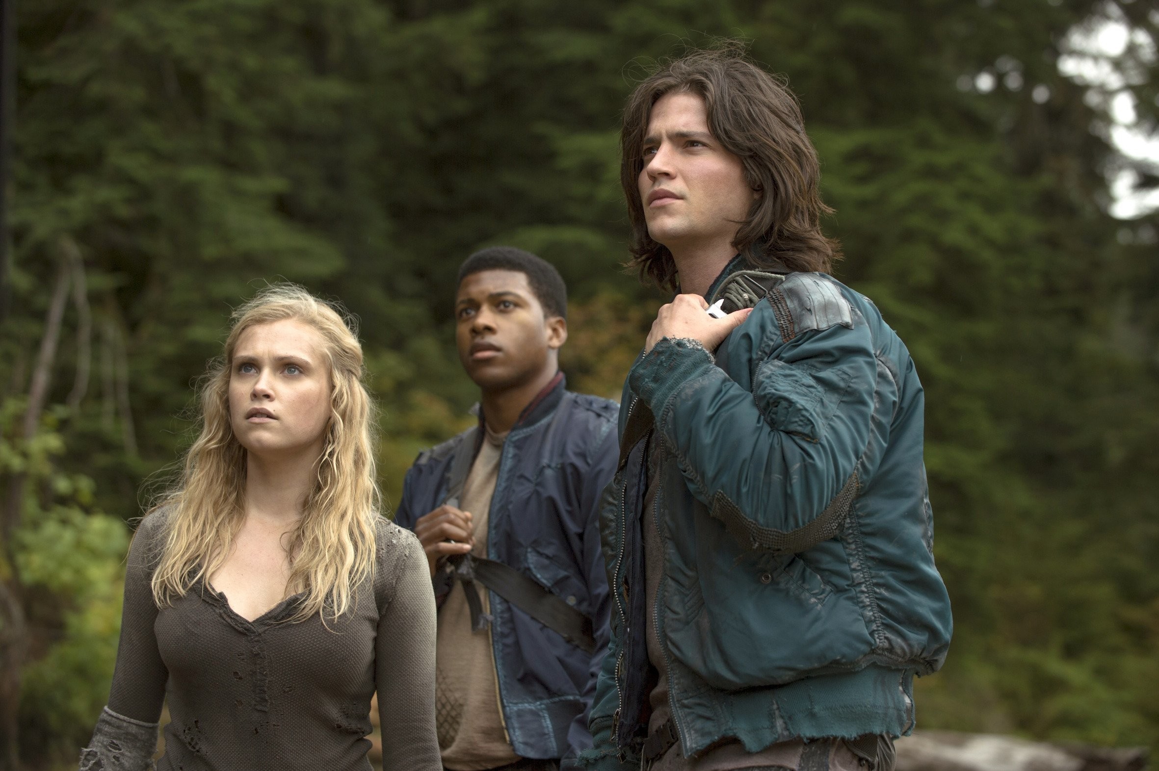Eliza Taylor, Thomas McDonell, Isaiah Washington, The 100, Foresta, sfondo Full HD per PC