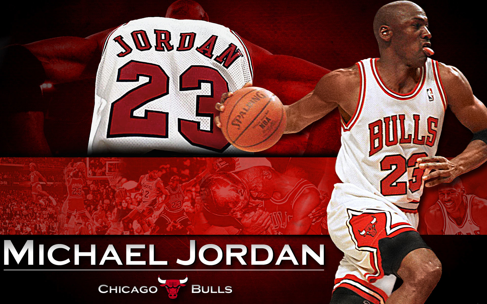 Michael Jordan, Chicago Bulls, Maglia numero 23, Palleggio, 16:10 Full HD, sfondo widescreen