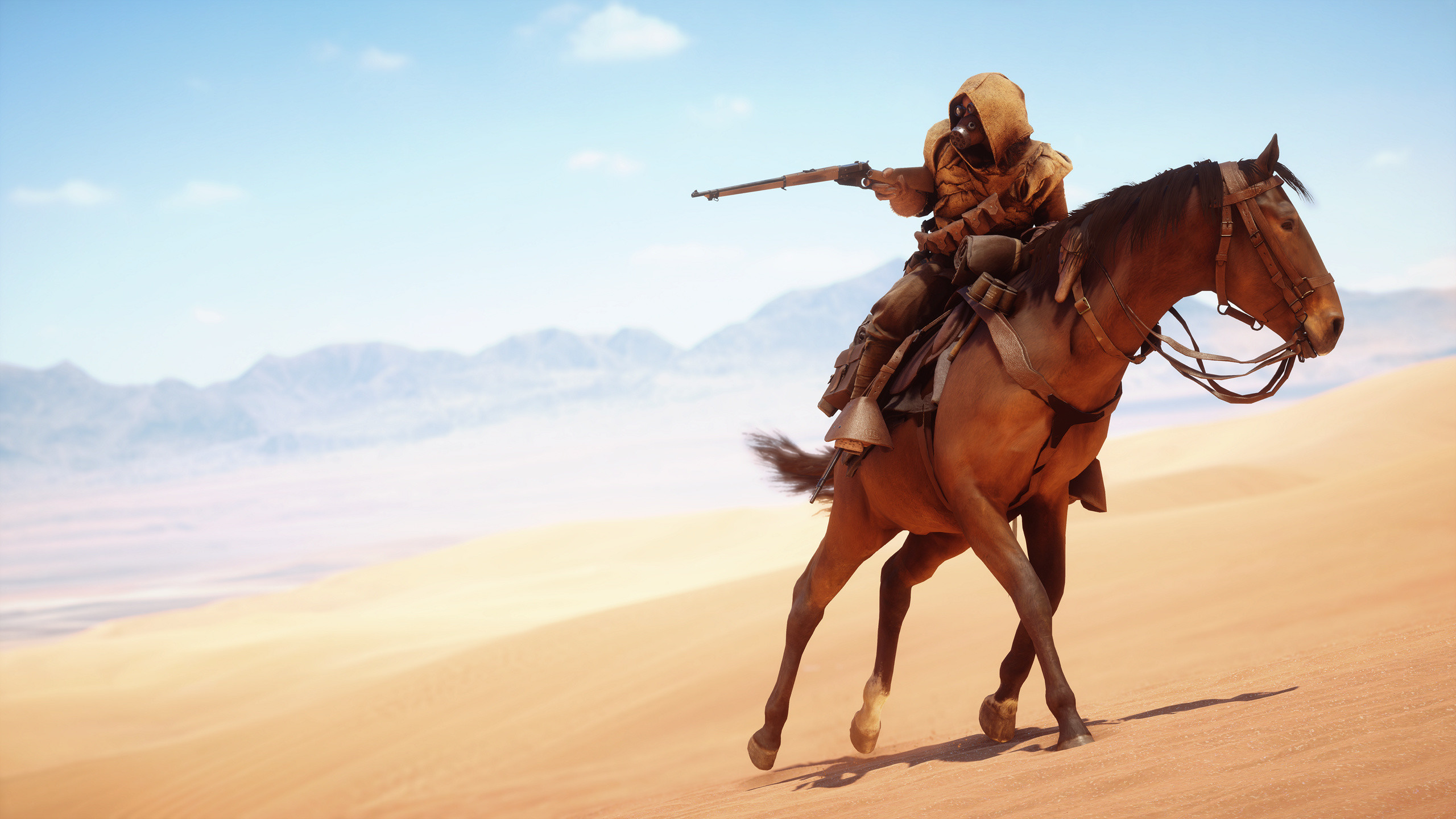 Battlefield 1, Cavaliere beduino, Cavallo, Deserto, 2K, wallpaper per portatile