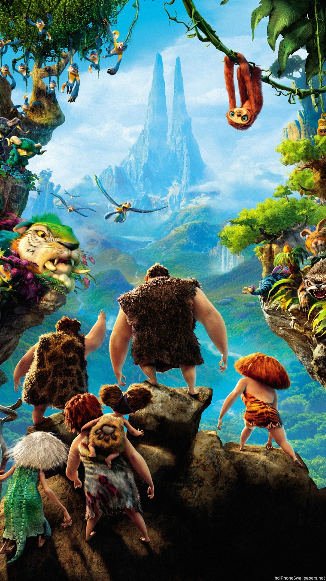 I Croods, DreamWorks, Film d'animazione, sfondo per iPhone