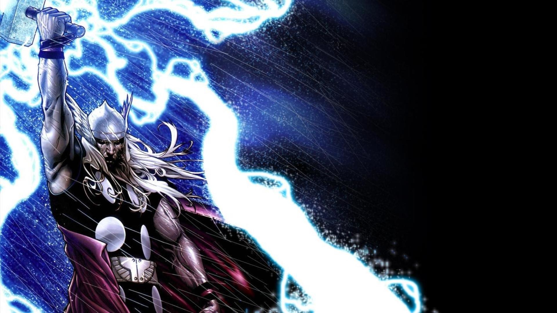 Thor, Marvel Comics, Mjolnir, Fulmini, Fumetto, 1920x1080, sfondo per PC