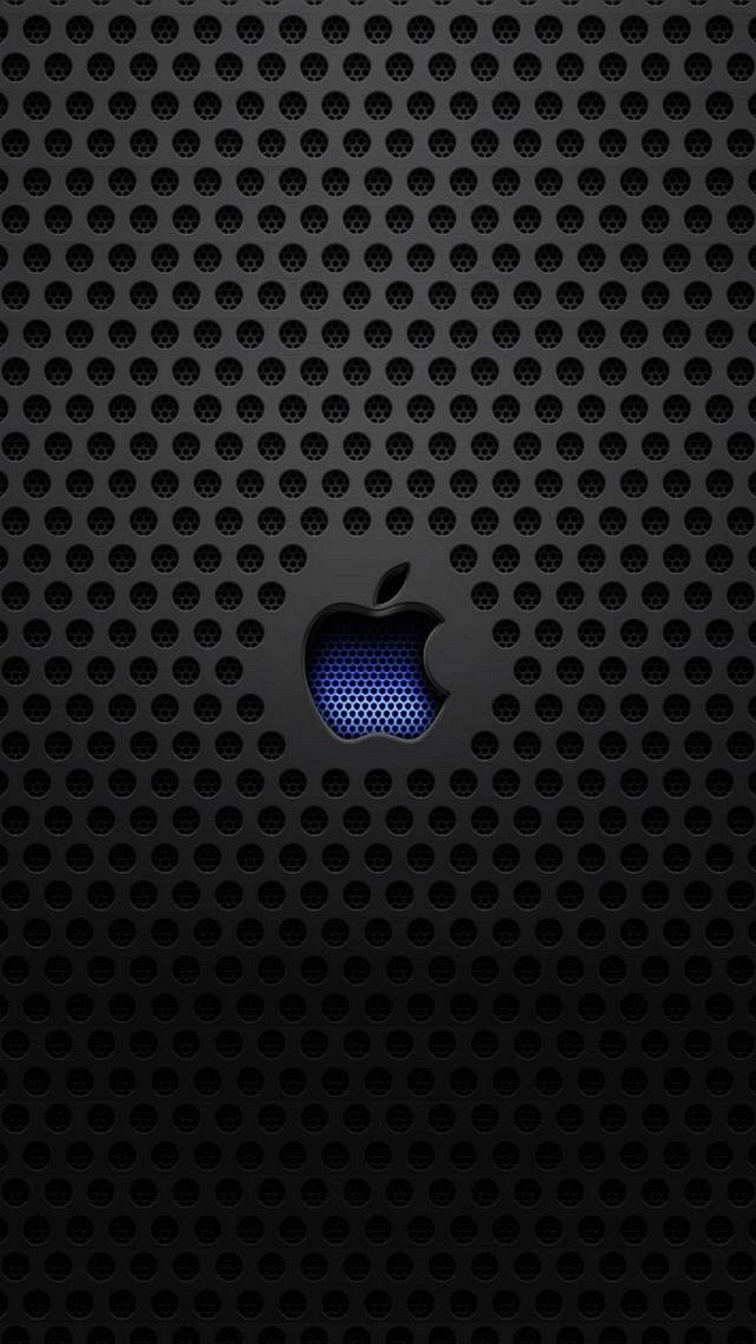 Logo Apple, Griglia metallica, Nero, sfondo schermata di blocco iPhone