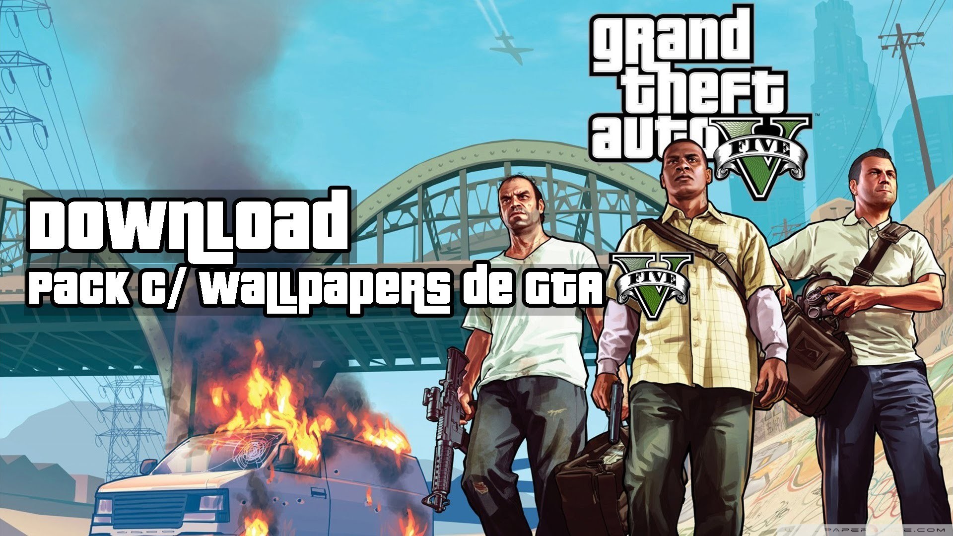 Grand Theft Auto V, Trevor Philips, Franklin Clinton, Michael De Santa, Esplosione, wallpaper desktop