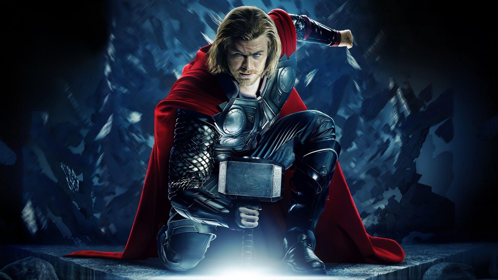 Thor, Chris Hemsworth, Mjolnir, Marvel, Full HD 1080p, sfondo desktop