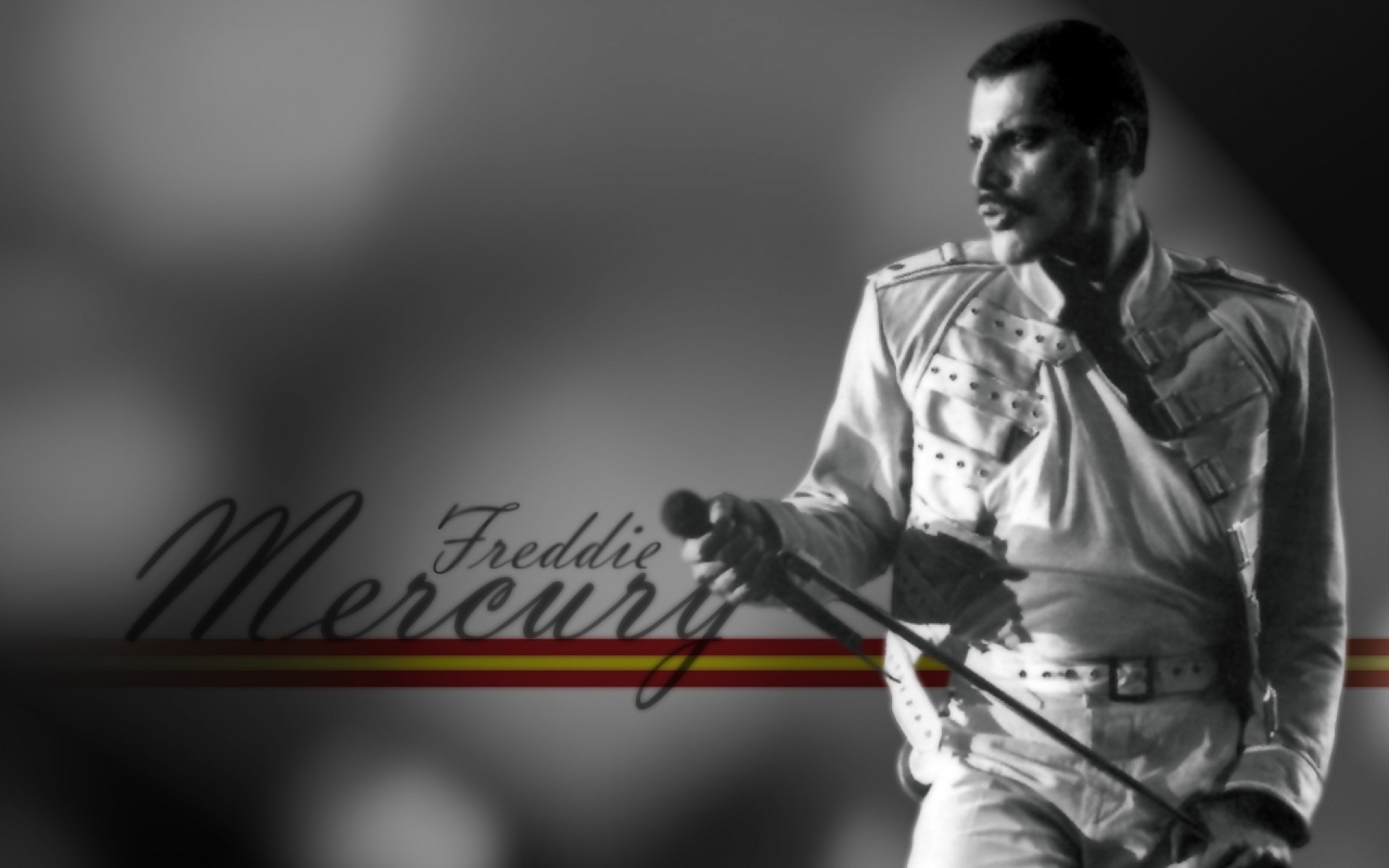 Freddie Mercury, Queen, Microfono, Bianco e nero, 1920x1200, sfondo MacBook Pro