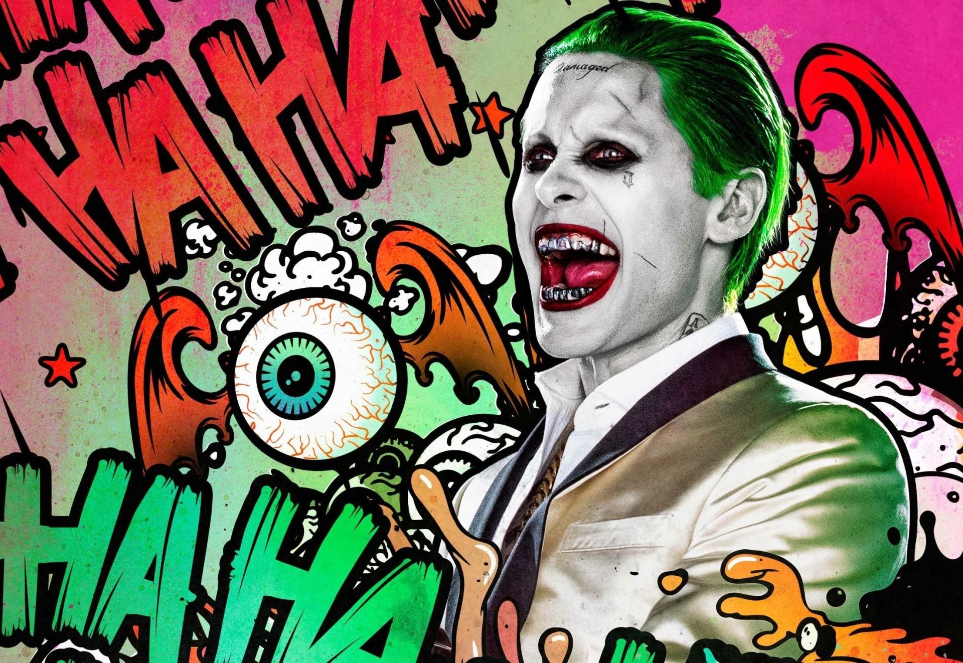 Joker, Jared Leto, Suicide Squad, Haha, Pop art, Full HD, sfondo per PC