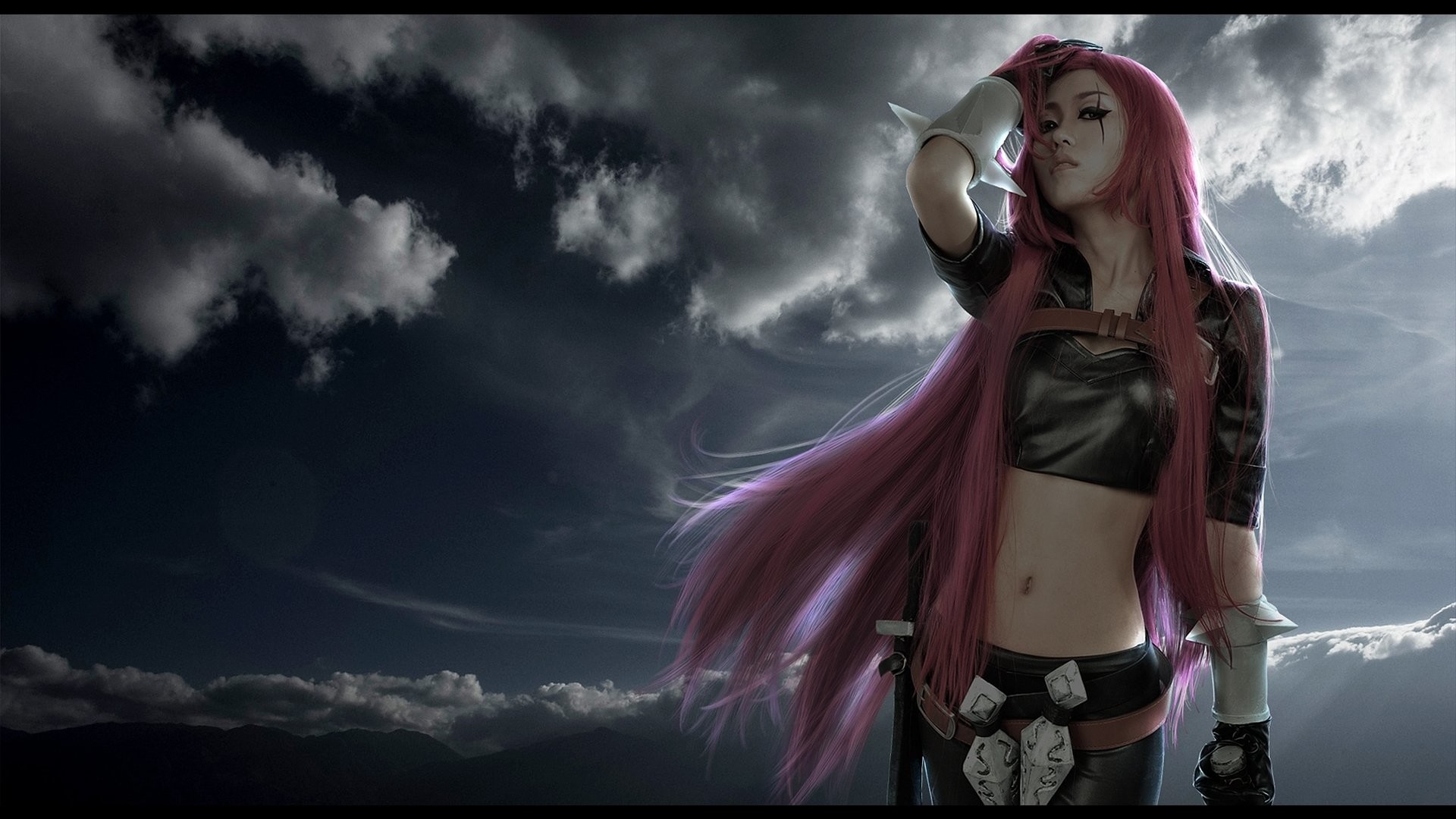 Katarina, League of Legends, Cosplay, Nuvole, Full HD, sfondo per portatile