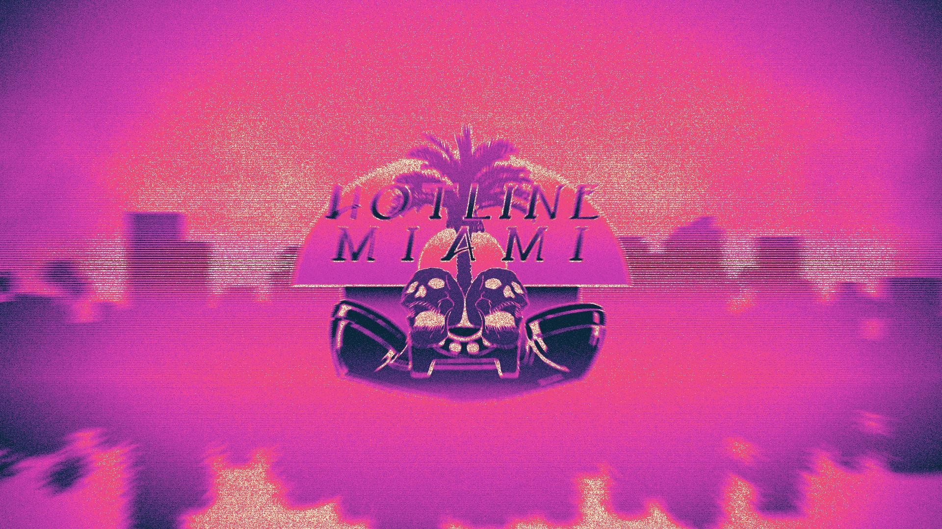 Hotline Miami, Logo, Rosa, Synthwave, 16:9 Full HD, sfondo widescreen