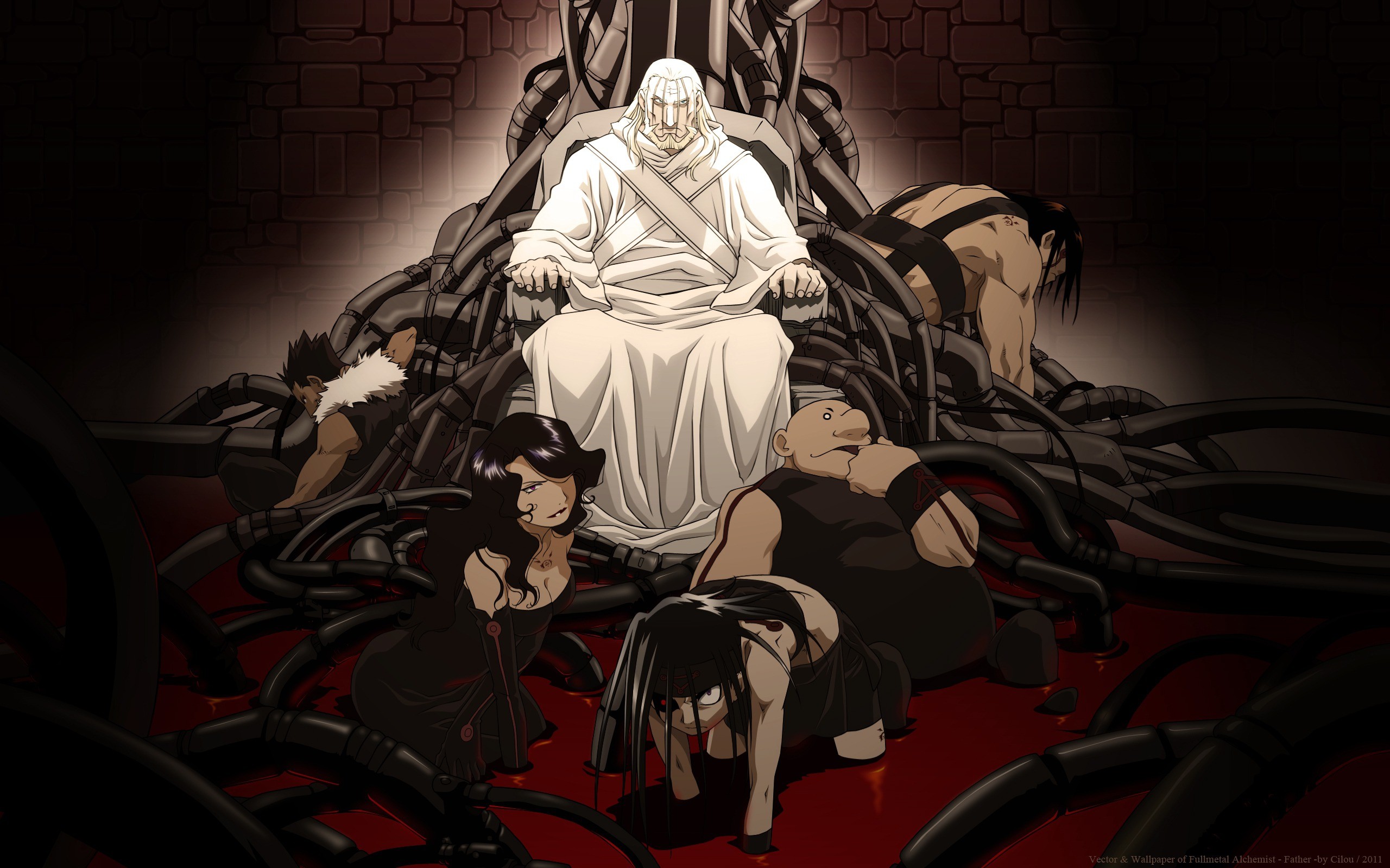 Padre, Homunculus, Fullmetal Alchemist: Brotherhood, Trono, Toni scuri, sfondo 16:10 2K