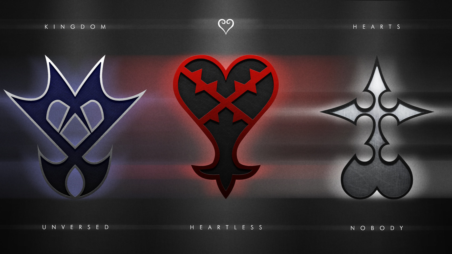 Kingdom Hearts, Emblema Nesciens, Emblema Heartless, Emblema Nessuno, Simboli, sfondo 1080p
