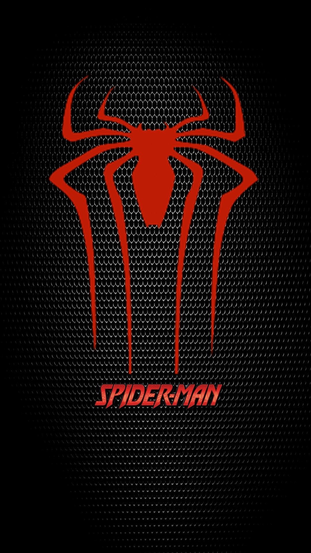 Logo di Spider-Man, The Amazing Spider-Man, Sfondo nero, Full HD, schermata di blocco del cellulare