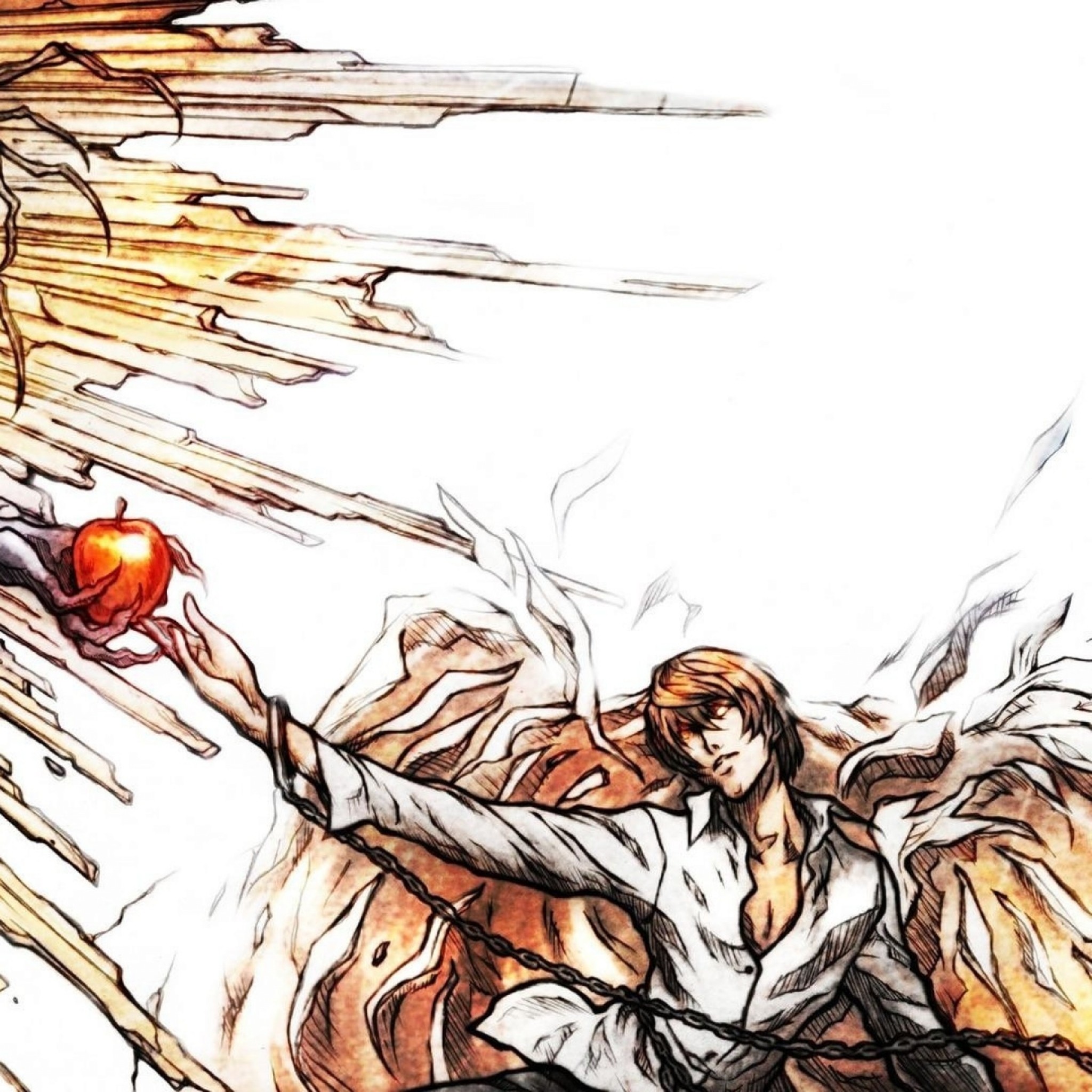 Light Yagami, Ryuk, Death Note, Mela, Full HD, sfondo per iPad e tablet