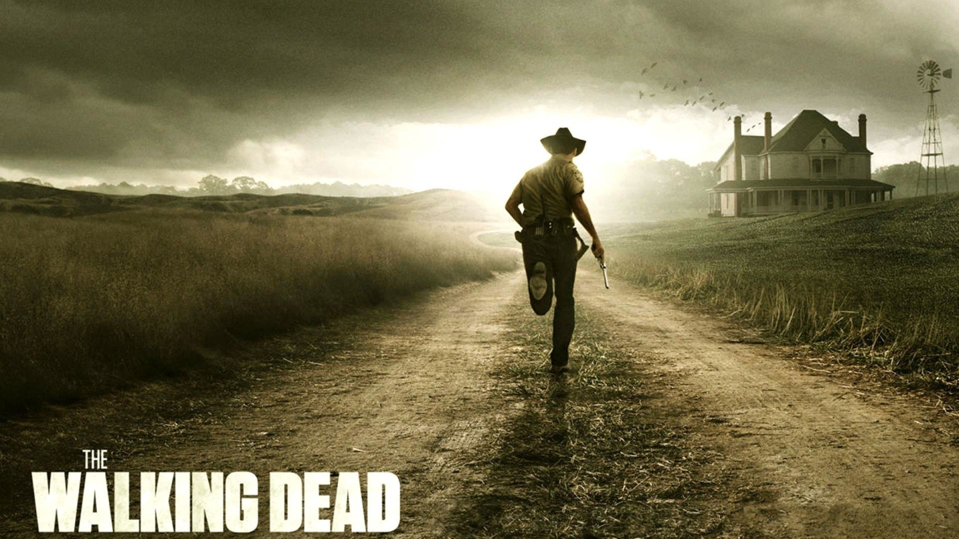The Walking Dead, Rick Grimes, Fattoria, Strada sterrata, Corsa, sfondo 16:9 Full HD