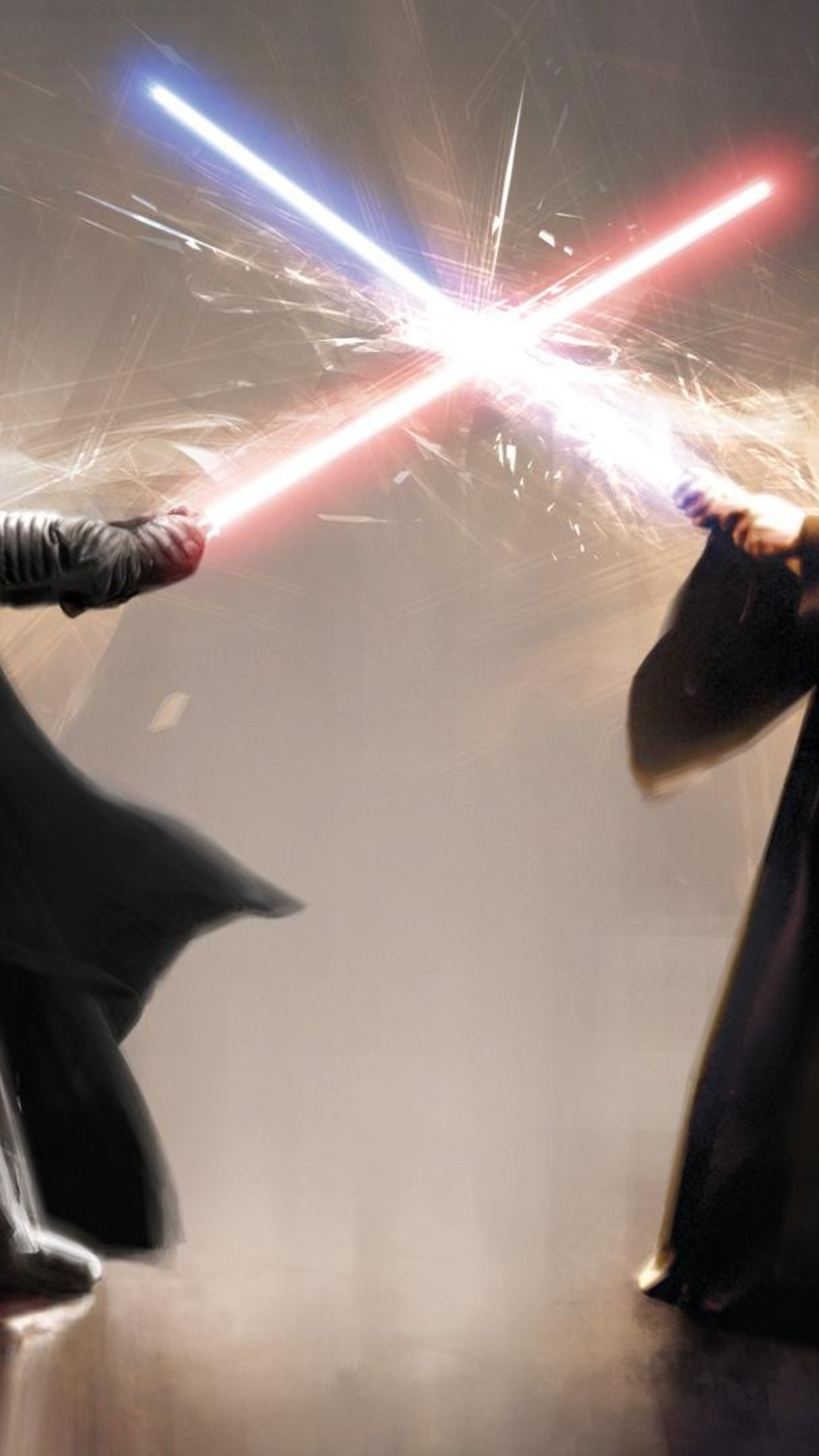 Spade laser, Star Wars, Duello, Jedi, sfondo iPhone 16
