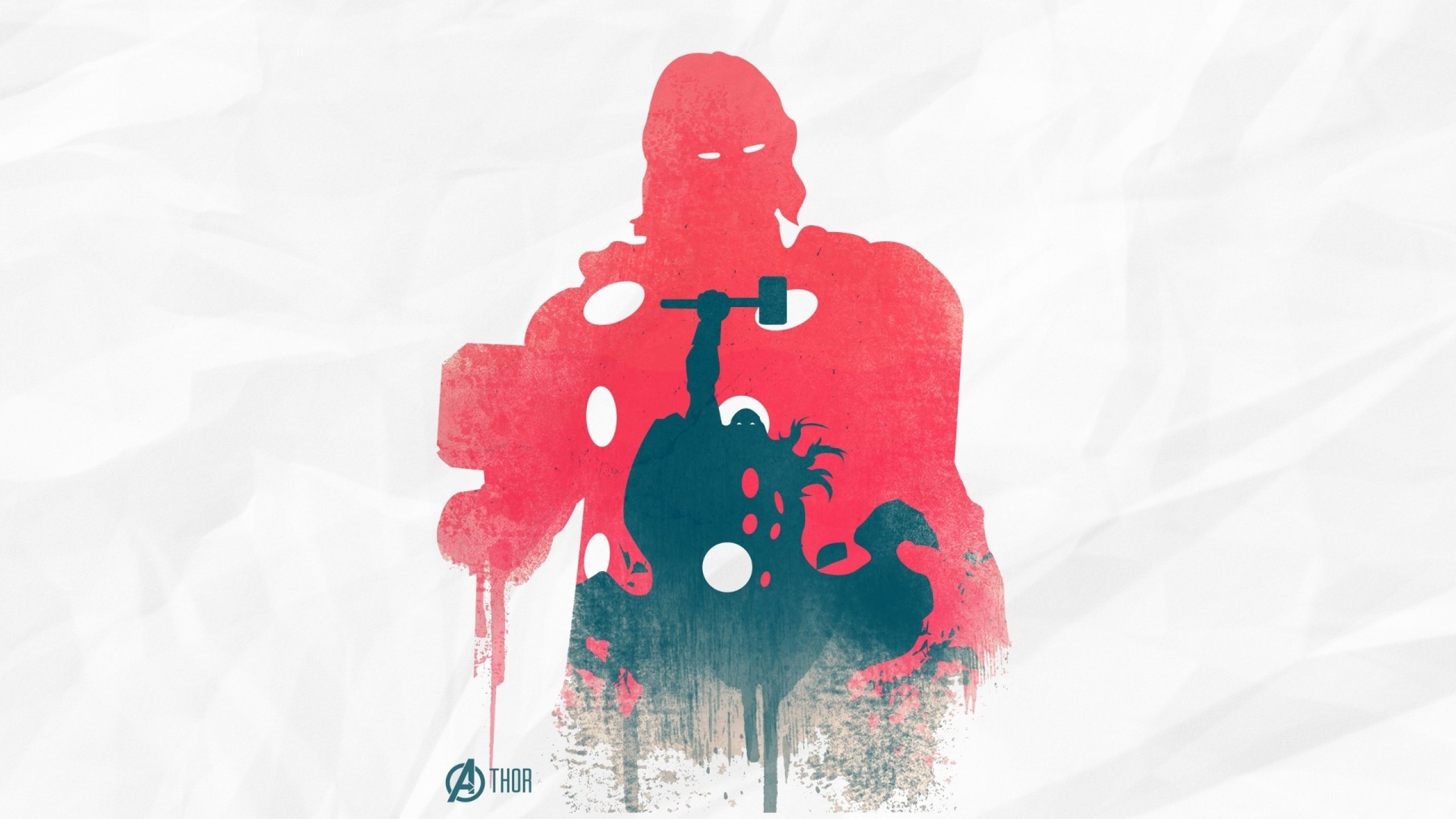 Thor, Marvel, Silhouette, Minimalista, Sfondo bianco, 2K, wallpaper desktop