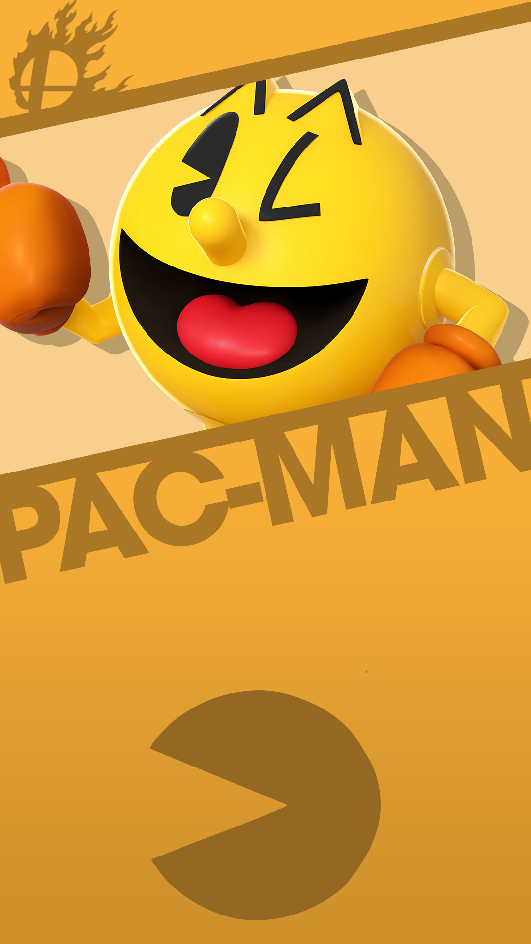 Pac-Man, Bandai Namco, Verticale, Rendering 3D, Arancione, Full HD, sfondo per iPhone e Android