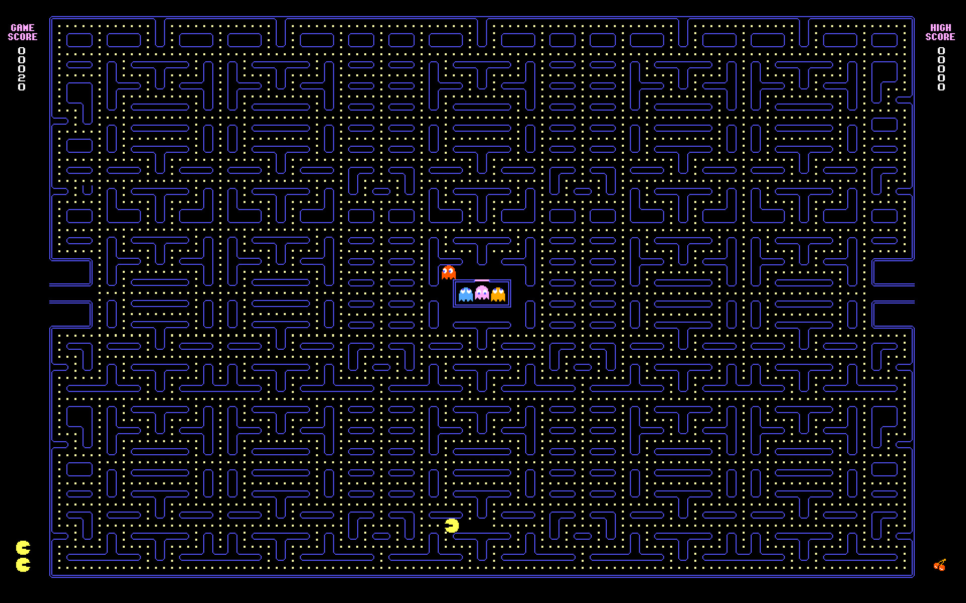 Pac-Man, Labirinto gigante, Pixel art, Blu, Videogioco arcade, 1920x1200, sfondo per PC