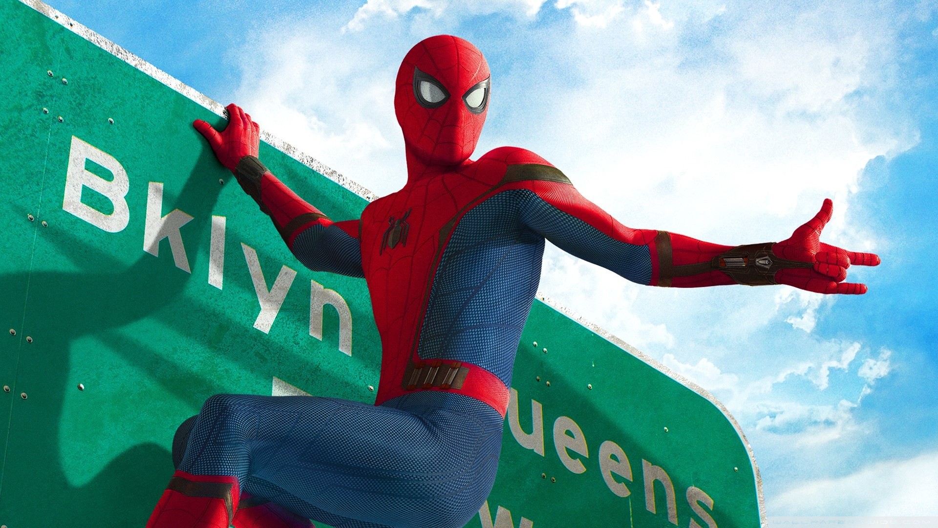 Spider-Man, Tom Holland, Spider-Man: Homecoming, Brooklyn, 16:9 Full HD, sfondo widescreen